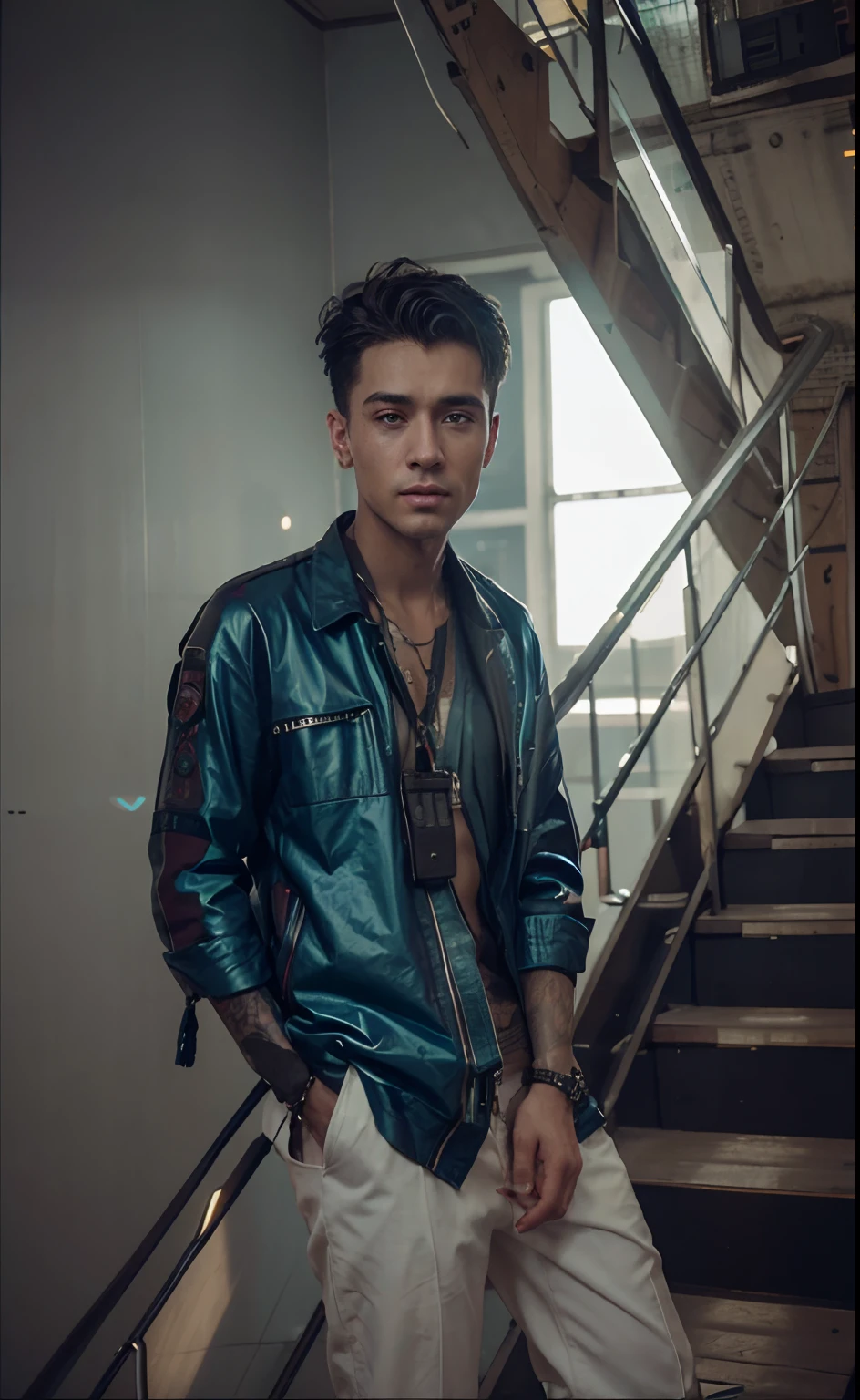Change bagraond cyberpunk handsome boy, realistic face 8k High quality realistic