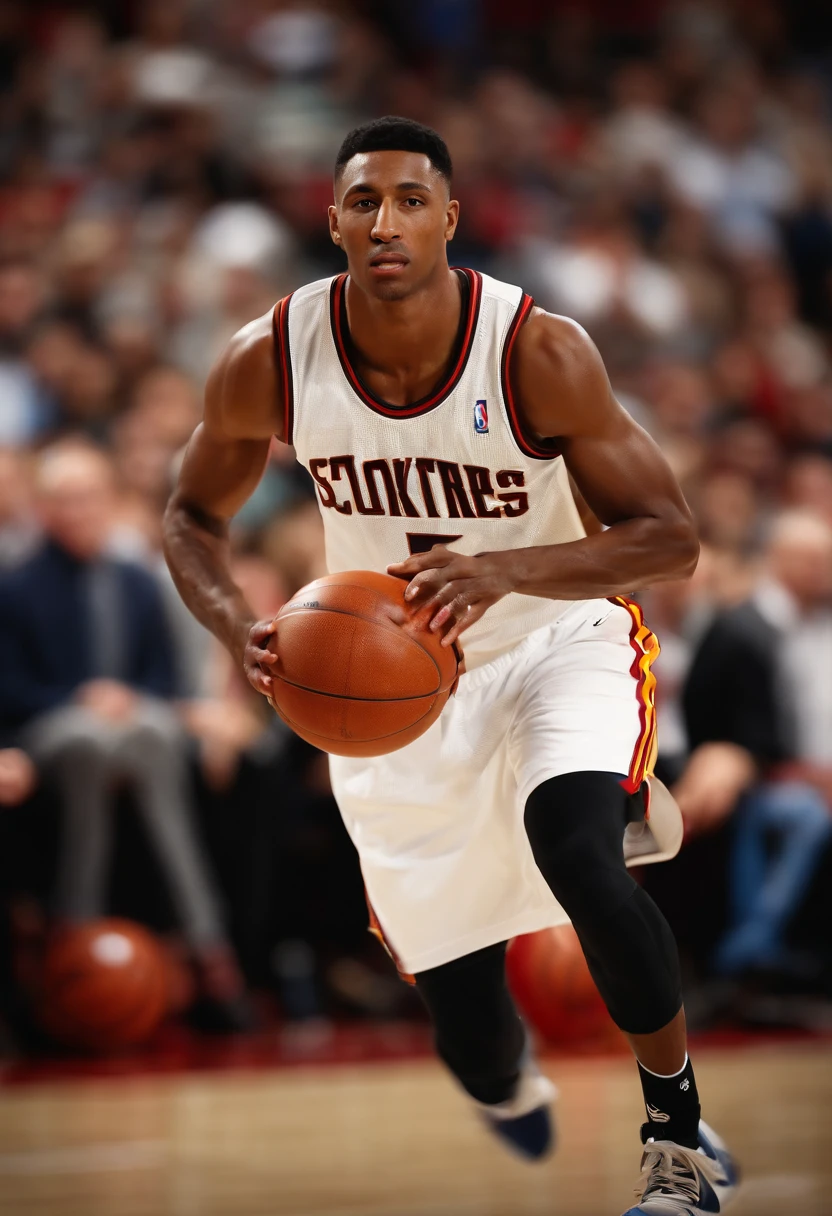 Photorealistic Image of Scottie Barnes
"Produce a photorealistic image of Scottie Barnes, the NBA player, in a dynamic basketball action shot. Scottie Barnes should be the central subject, capturing his likeness, facial expression, and basketball skills in detail. Use a 135mm lens to focus on Scottie while blurring the background for a professional sports photography effect. Utilize studio lighting to showcase his features. The image resolution should be 4K for high-quality realism."