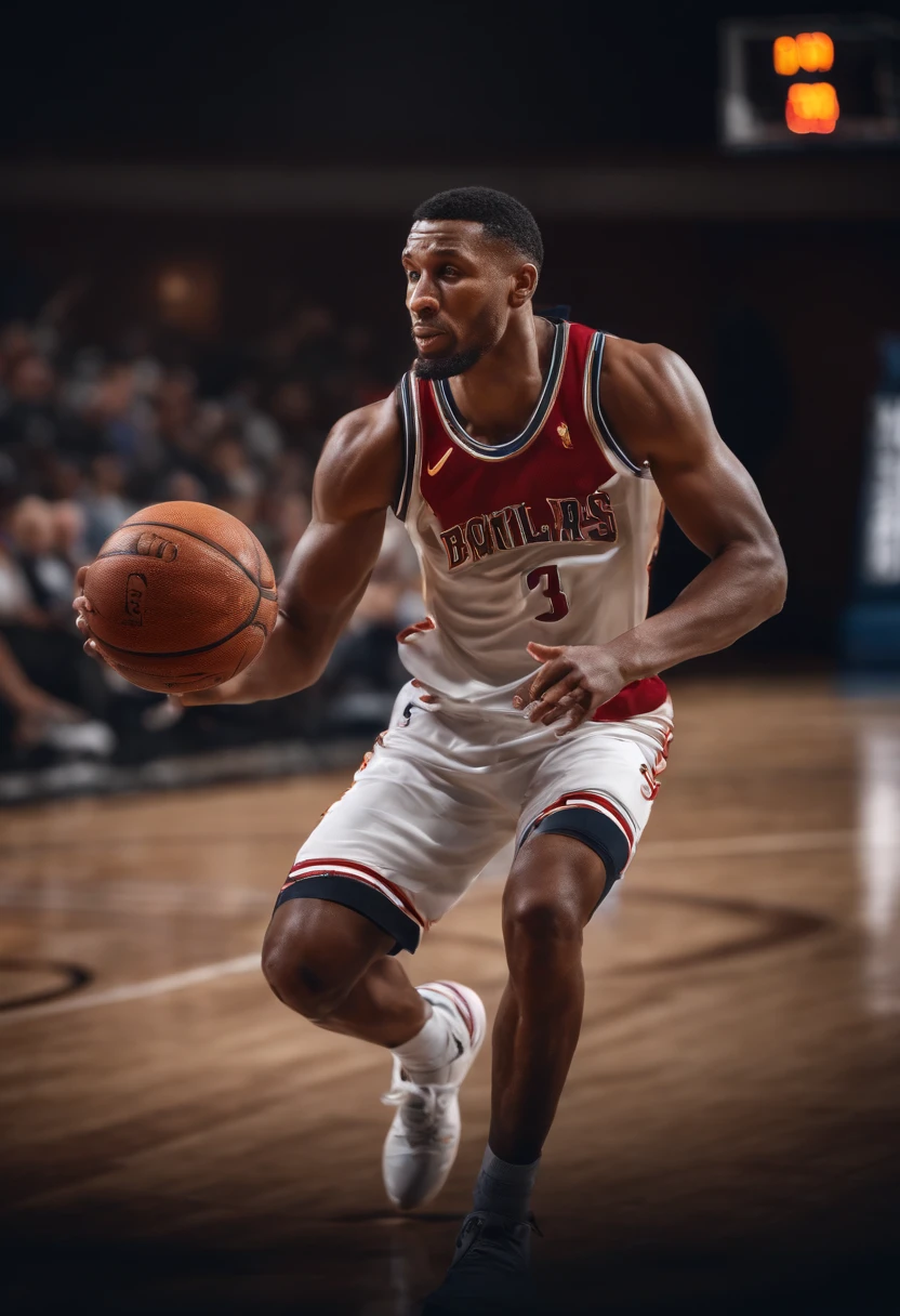 Photorealistic Image of Scottie Barnes
"Produce a photorealistic image of Scottie Barnes, the NBA player, in a dynamic basketball action shot. Scottie Barnes should be the central subject, capturing his likeness, facial expression, and basketball skills in detail. Use a 135mm lens to focus on Scottie while blurring the background for a professional sports photography effect. Utilize studio lighting to showcase his features. The image resolution should be 4K for high-quality realism."