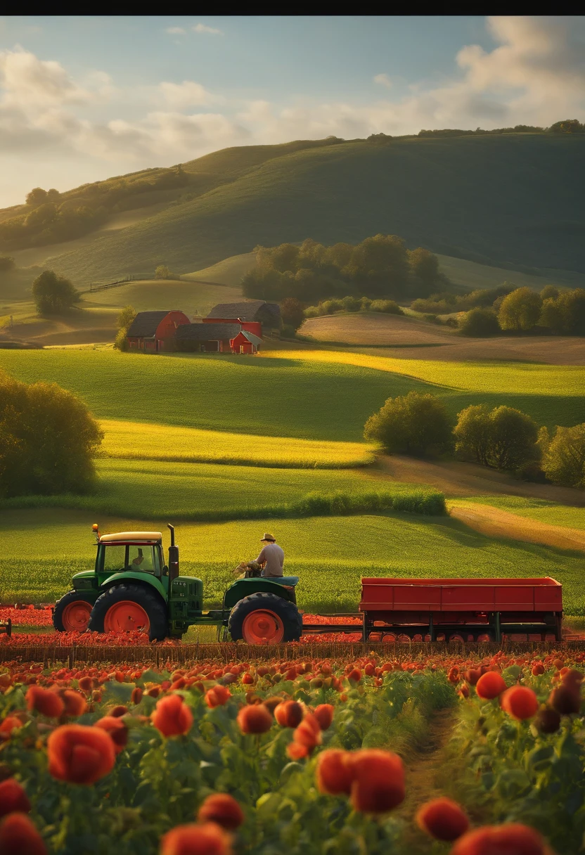 farmer with 50 years old, 3D pixar 16k