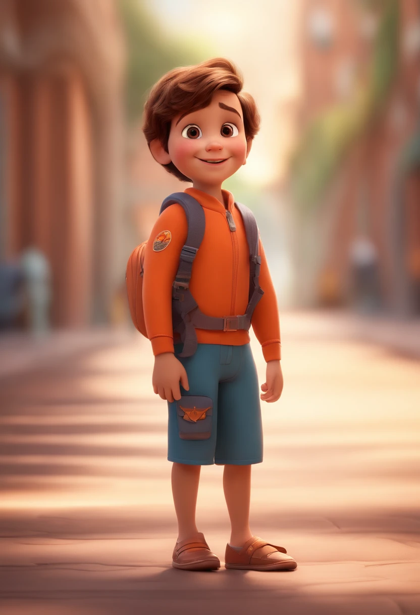 a happy cute standing short hair, vestindo uma fantasia espacial, , fundo branco, barnet, Tom, Estilo Pixar, ....3d, desenhos animados, rosto detalhado, asymmetrical 16k