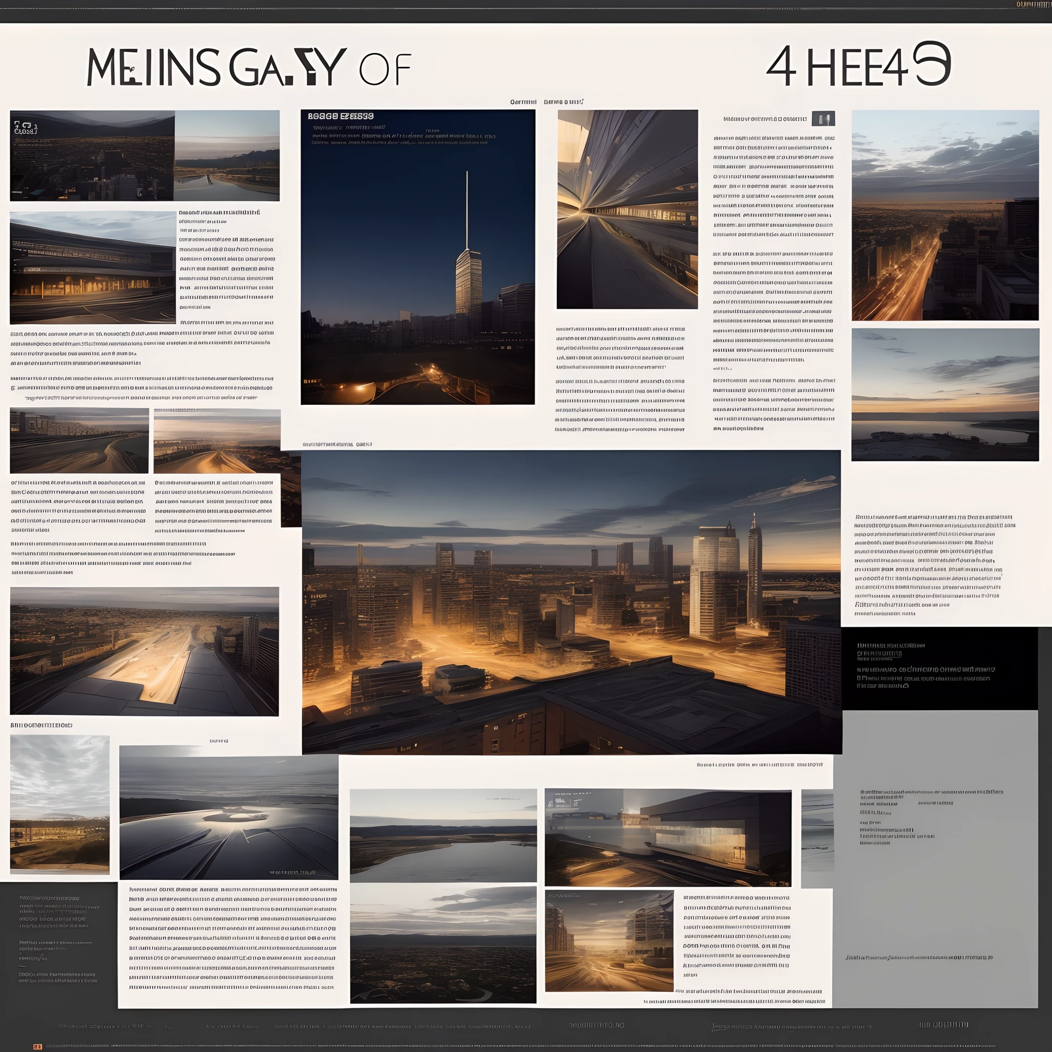 Layout of 4 imagesSpread page of magazine