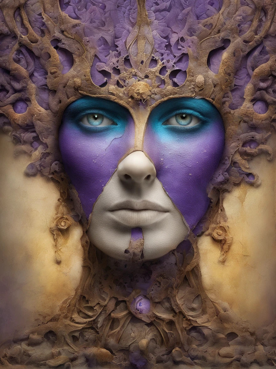 Rompecabezas 3D , Belleza-Looks , Pelirrojo, Ojiva explosiva, Partes, incrustado en la cara, transient, inspirado en Igor Morski, dramatic artwork, Photo Manipulation, Photo Manipulation, Decaer, Explosion of data fragments, hm, Arte Oficial, Incredibly high details, Arte de Photoshop, Rauscheffekt, light purple, Also cyan