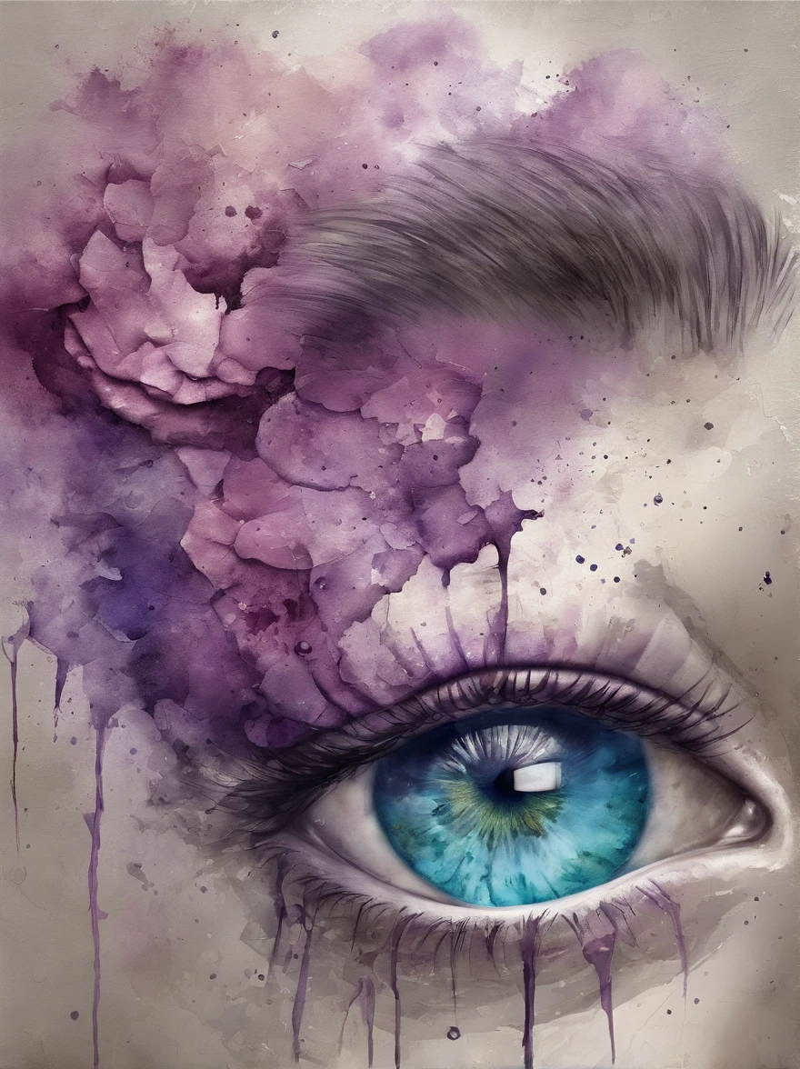Rompecabezas 3D , Belleza-Looks , Pelirrojo, Ojiva explosiva, Partes, incrustado en la cara, transient, inspirado en Igor Morski, dramatic artwork, Photo Manipulation, Photo Manipulation, Decaer, Explosion of data fragments, hm, Arte Oficial, Incredibly high details, Arte de Photoshop, Rauscheffekt, light purple, Also cyan
