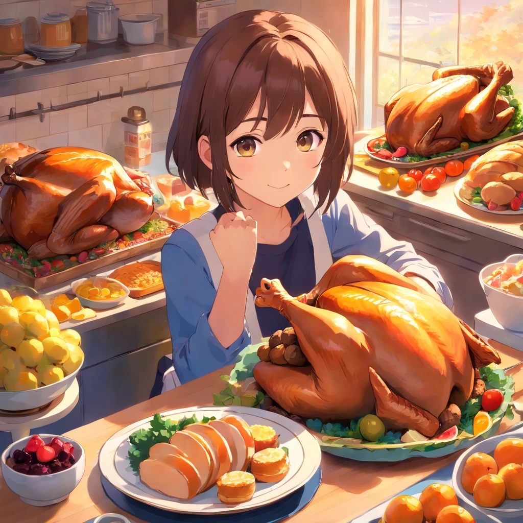 the cute girl with the yummmy turkey