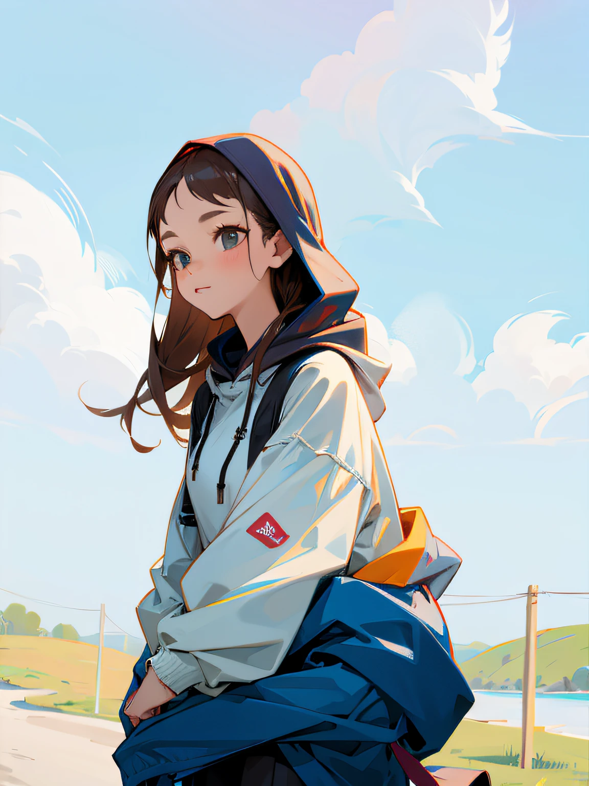 girl wearing hoodie