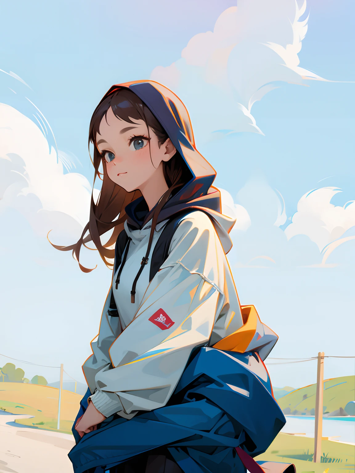 girl wearing hoodie