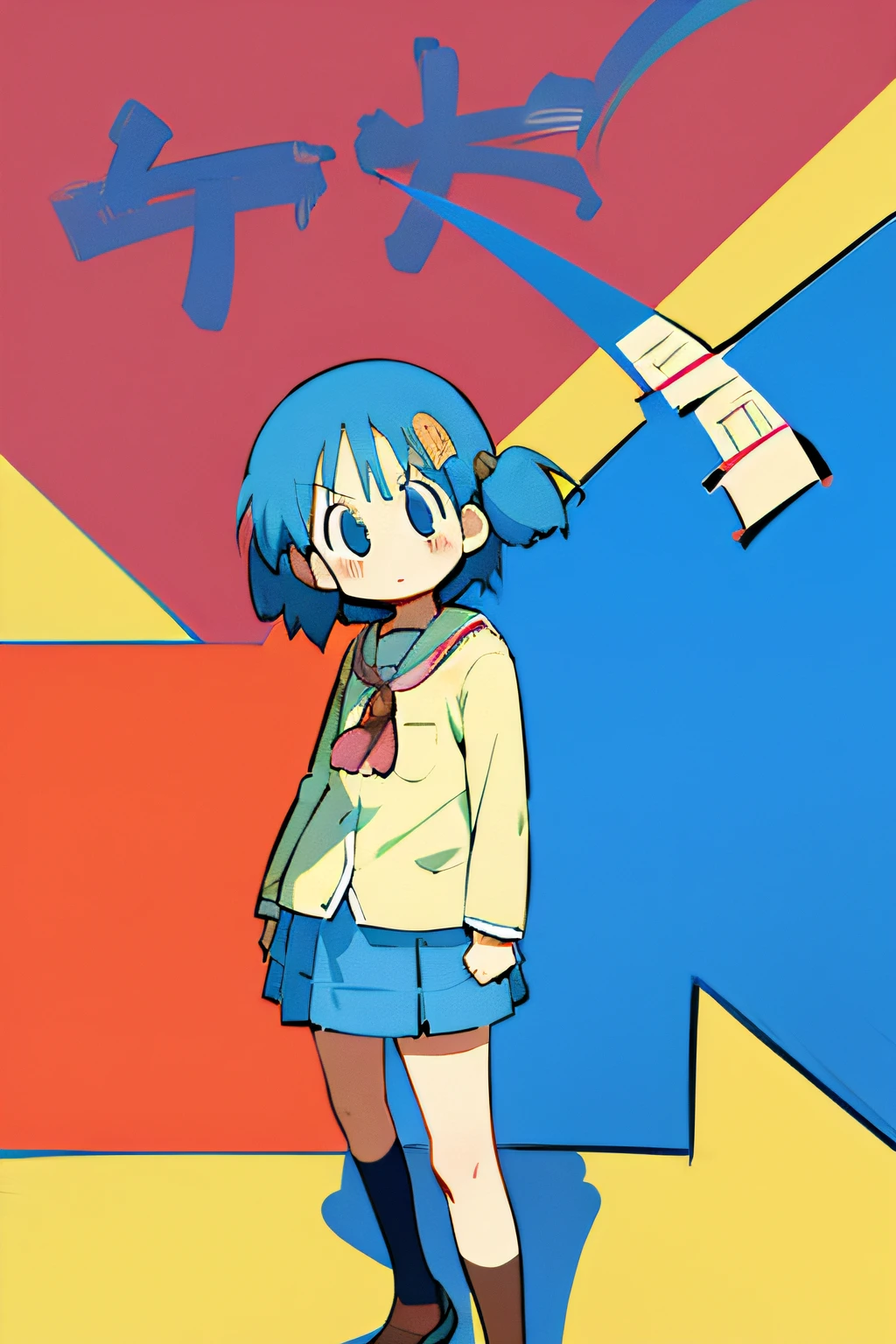 1girl, Anime, Anime Nichijou, Nichijou Art, Keichi Arawii Art Style