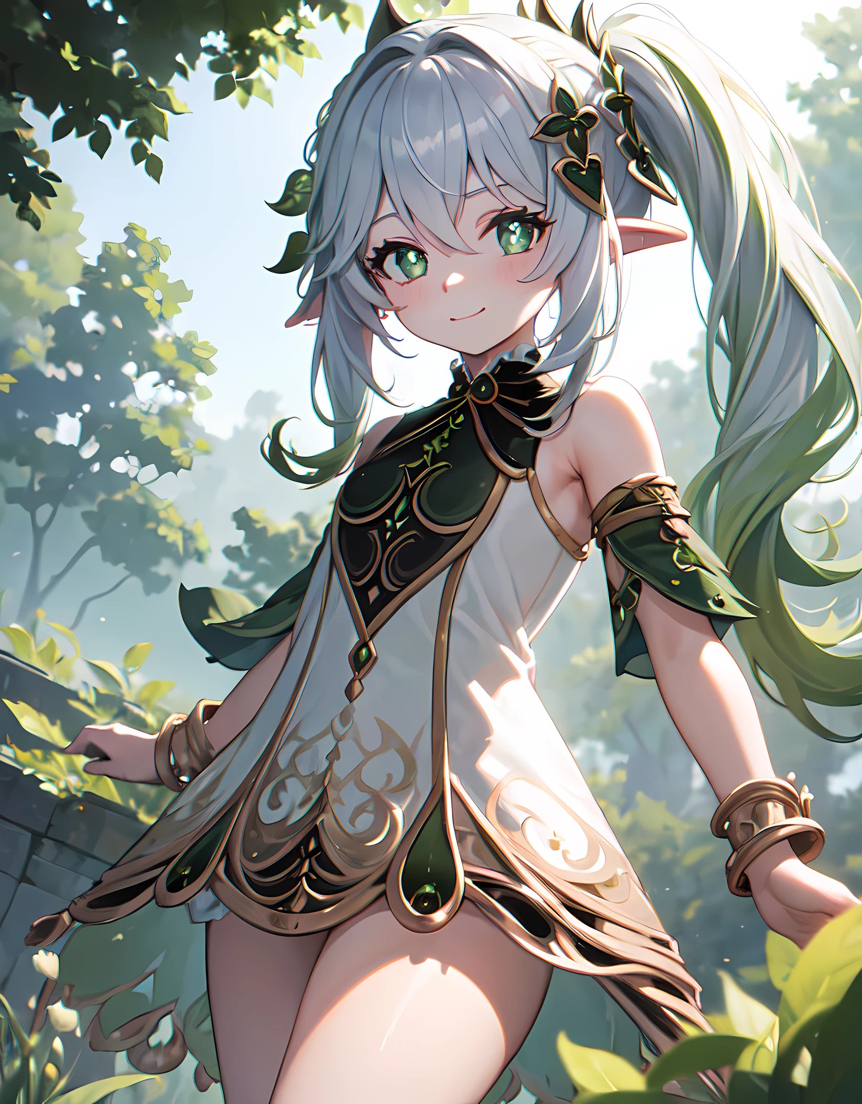 (masterpiece:1.2),(best quality,highres), meticulous shading and highlights, nahidarnd, nahidadef, smile, upperbody, arm behind back