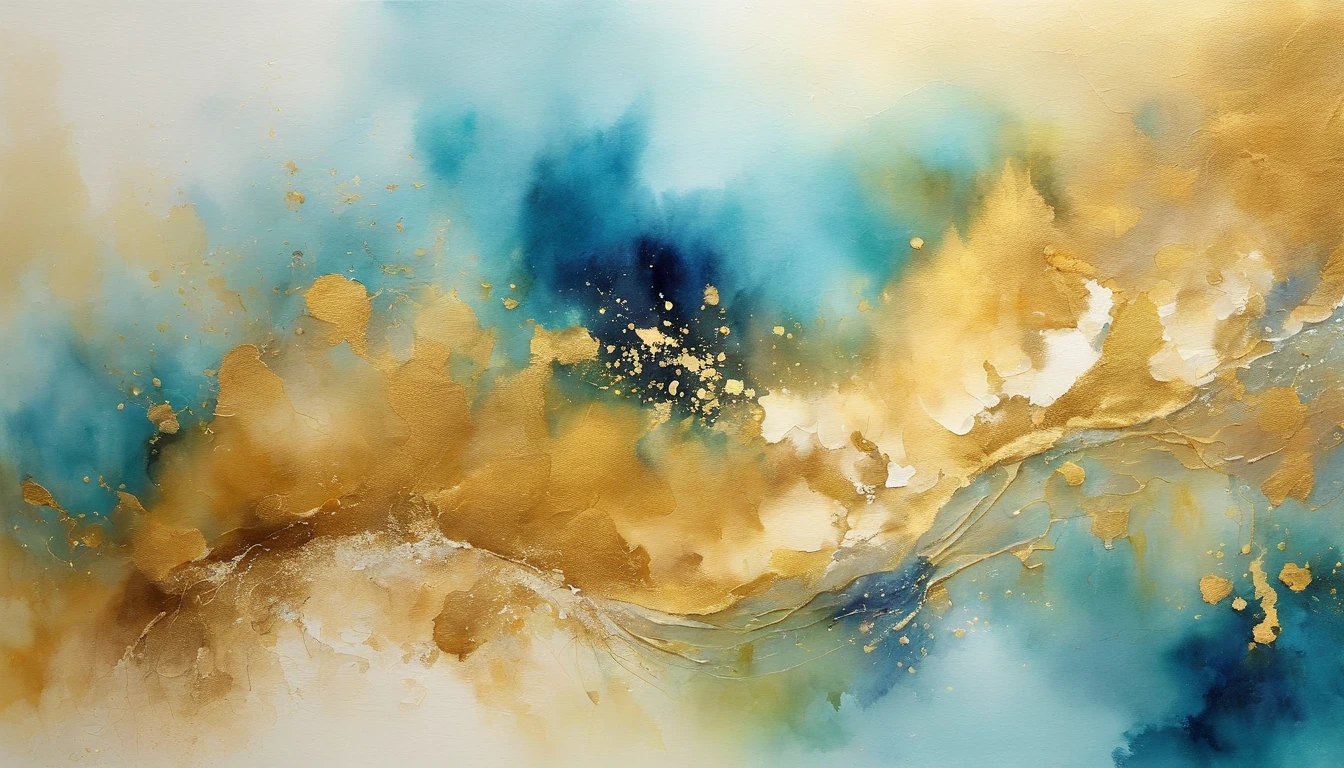 Flowing flashes of light　gold　Textured　wall-paper　opulent