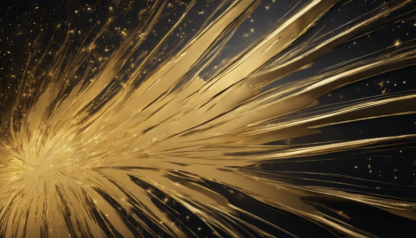 Flowing flashes of light Black gold Textured wall-paper opulent shooting stars