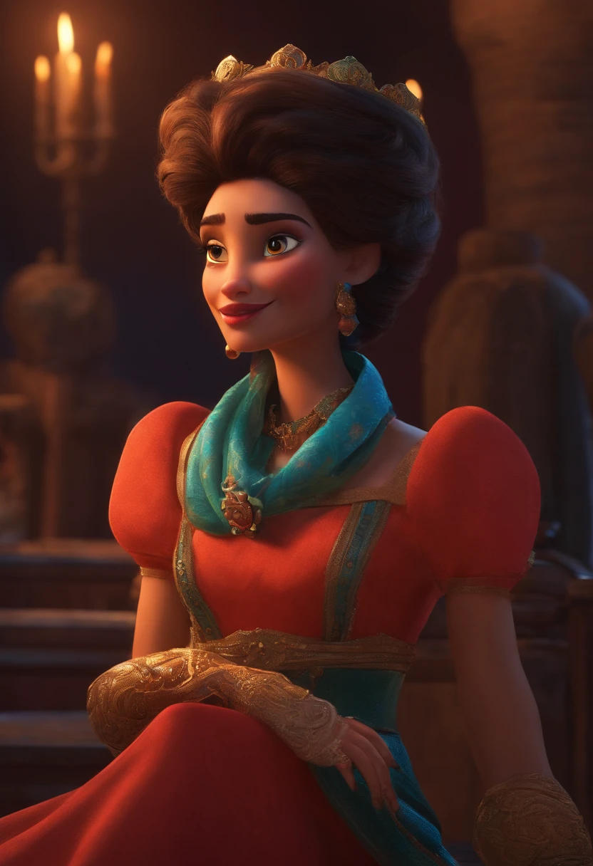 Criar um personagem no estilo pixar dentro de um jaleco. personagem morena