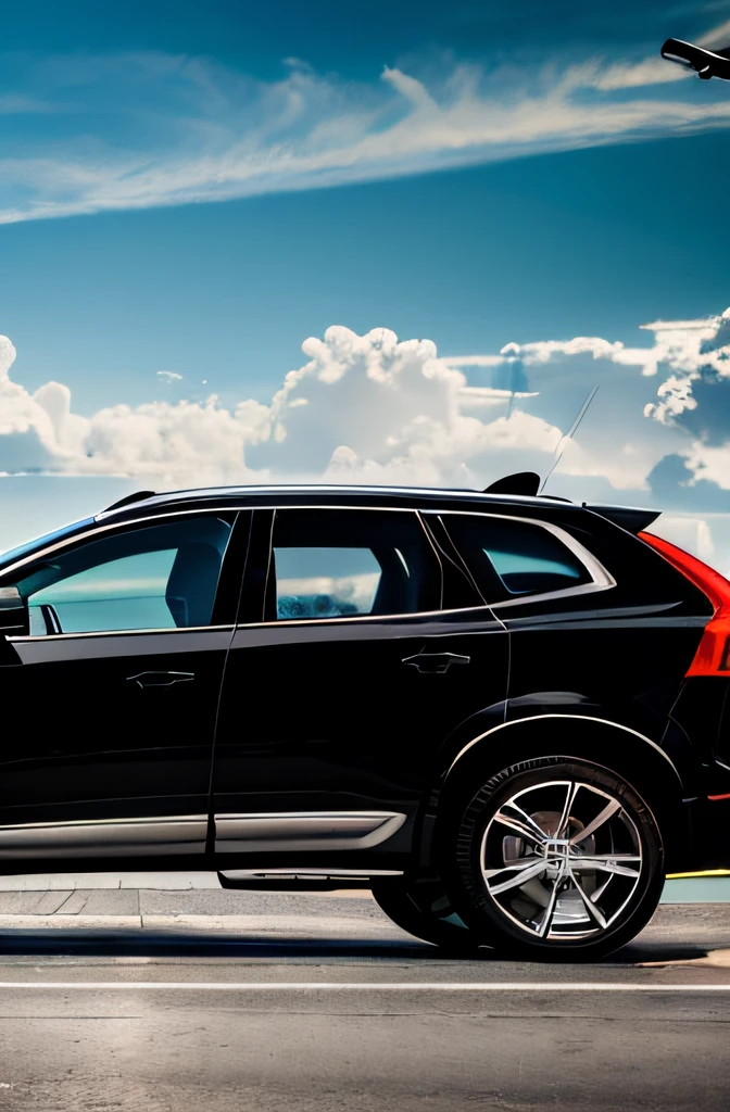 Photo of a black volvo XC60 2014 , sunny day, running on sao paulo city streets, in crpht-4300 photography style --auto