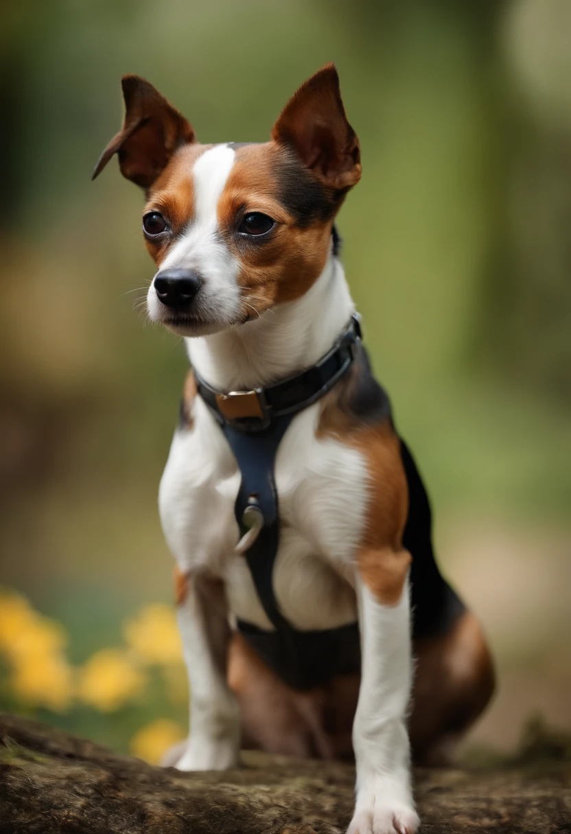 (obra-prima, mejor calidad),1rat terrier sentando esperando a que su amo venga