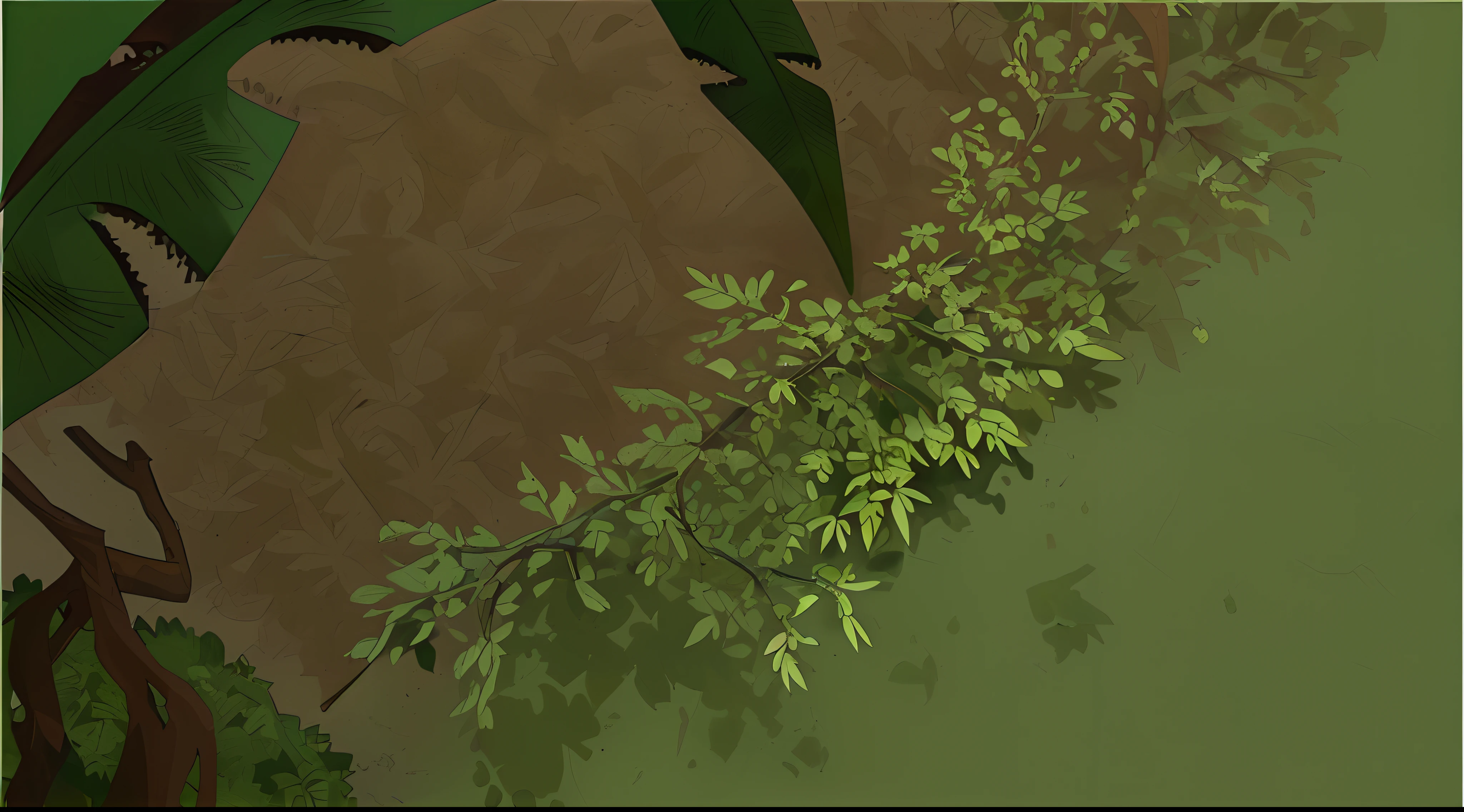 high quality, green leaf, green bush, brown branches, detailed, empty bacground,