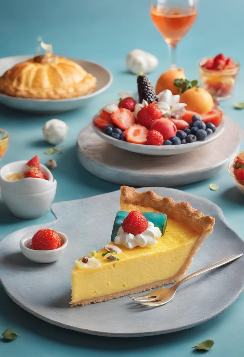 A colorful birthday party scene is depicted with a central focus on a delicious pastel de papa (potato pie) and carne asada (grilled meat). The scene is set in a vibrant atmosphere, filled with joy and excitement. The high-quality, detailed image captures the realistic texture and mouth-watering appeal of the food. The artwork is inspired by a mixed media approach, combining elements of illustration and photography. The use of vivid colors and lighting creates a visually striking composition. The color palette is dominated by pastel hues, creating a soft and inviting ambiance. The lighting is carefully crafted to emphasize the textures and details of the food, highlighting the appetizing qualities of the dish. Overall, the artwork aims to evoke a sense of celebration and indulgence, while showcasing the traditional flavors of a birthday party and the warmth of Latin American cuisine.