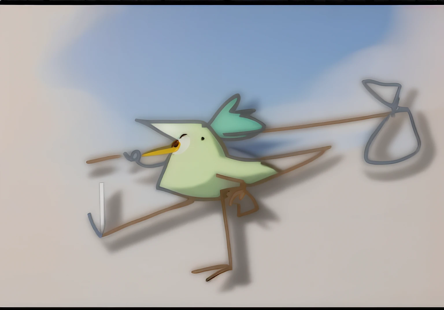 Dibujo de un gallinacon una bolsa de dinero en la mano, Dibujado en Microsoft Paint, Pterodactyl, con pterosaurios volando, Pose de correr, mal dibujado, drawn with a single line, mal dibujado, Dibujado con Photoshop, hand drawn animation, Titmouse animation style, dibujado libremente, anthropomorphic bird, a surrealistic bird
