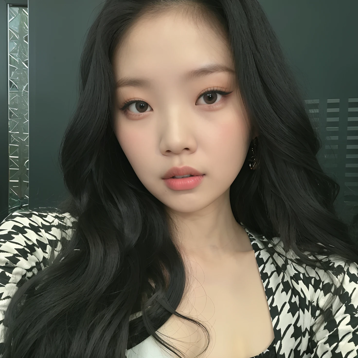 Asian woman araffed with long black hair and a black and white dress, jennie blackpink, jossi do blackpink, Retrato de Jossi de Blackpink, Parque Roseanne do Blackpink, Heonhwa Choe, Jaeyeon Nam, Parque Ji-min, Lee Ji - Eun, Lee Ji-eun, Jinyoung Canela, Dom Yunjoo, Hwang SE - EM