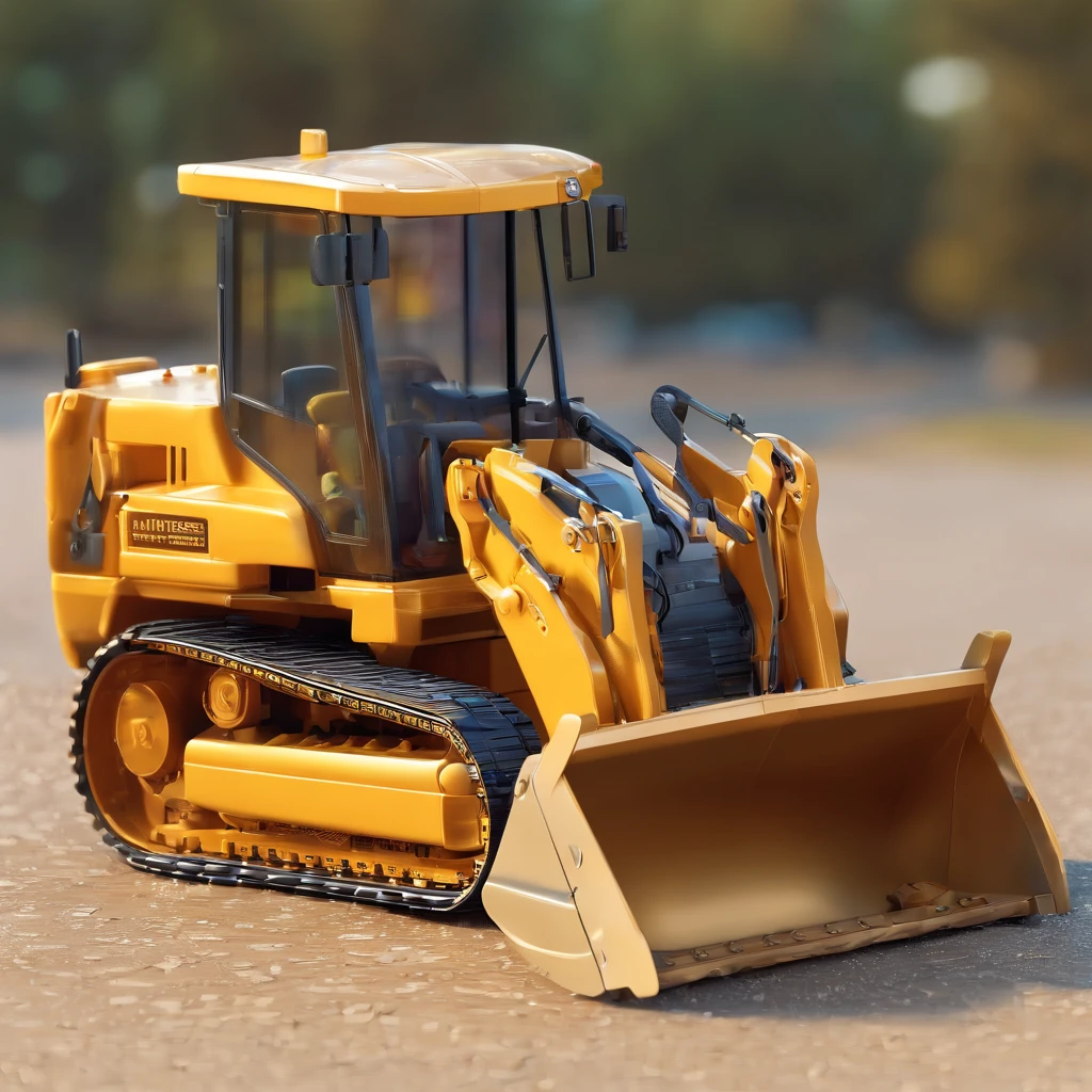 Toy excavator, Models, a blind box toy, Glossy and delicate,Clean background, Good gloss, 3D rendering of,Best quality