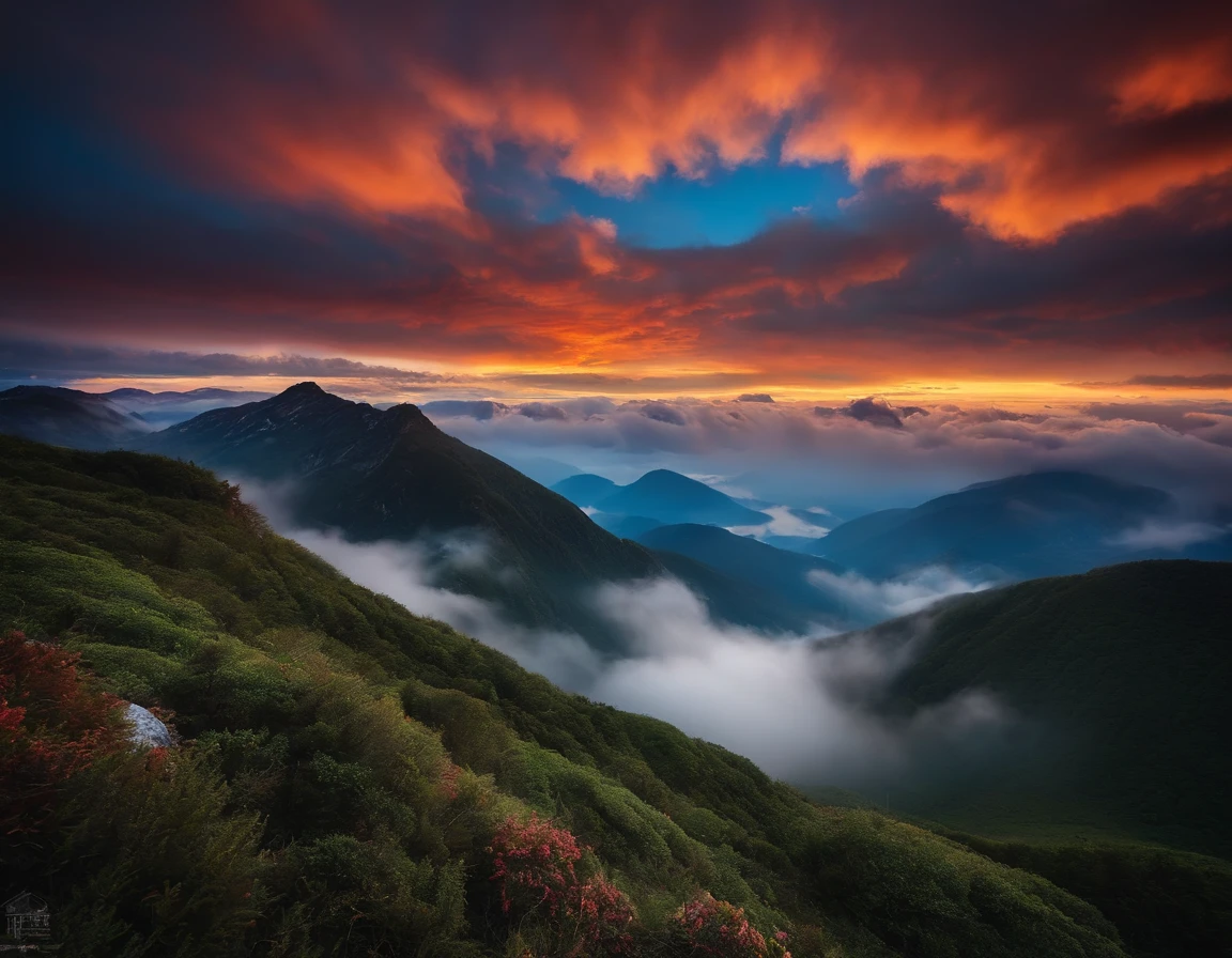 Mountainous sea of clouds