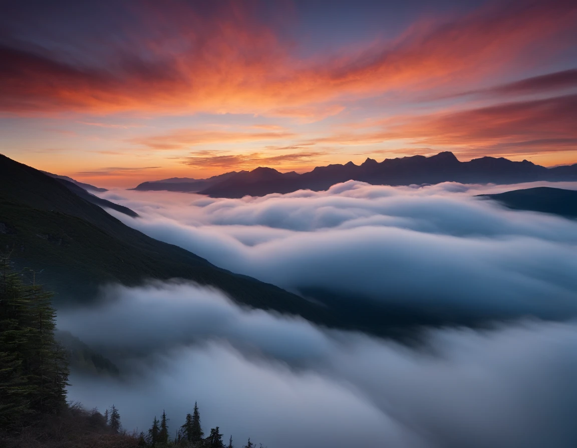 Mountainous sea of clouds