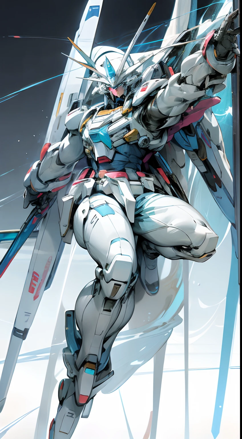 Gundam、Full body like、streamline、cosmic background