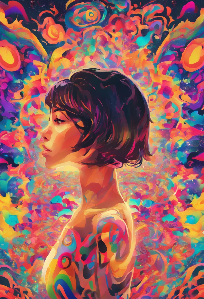 ((top-quality, 8K)), (Realistic), (Face focus: 1.1), (white and black: 1.3), kawaii girl, short-hair,
Hair fluttering in the wind, Facing to the side, Look up at your face, Eyes closed, (Sleeveless: 1.1)、Skirt, d-cup breasts,