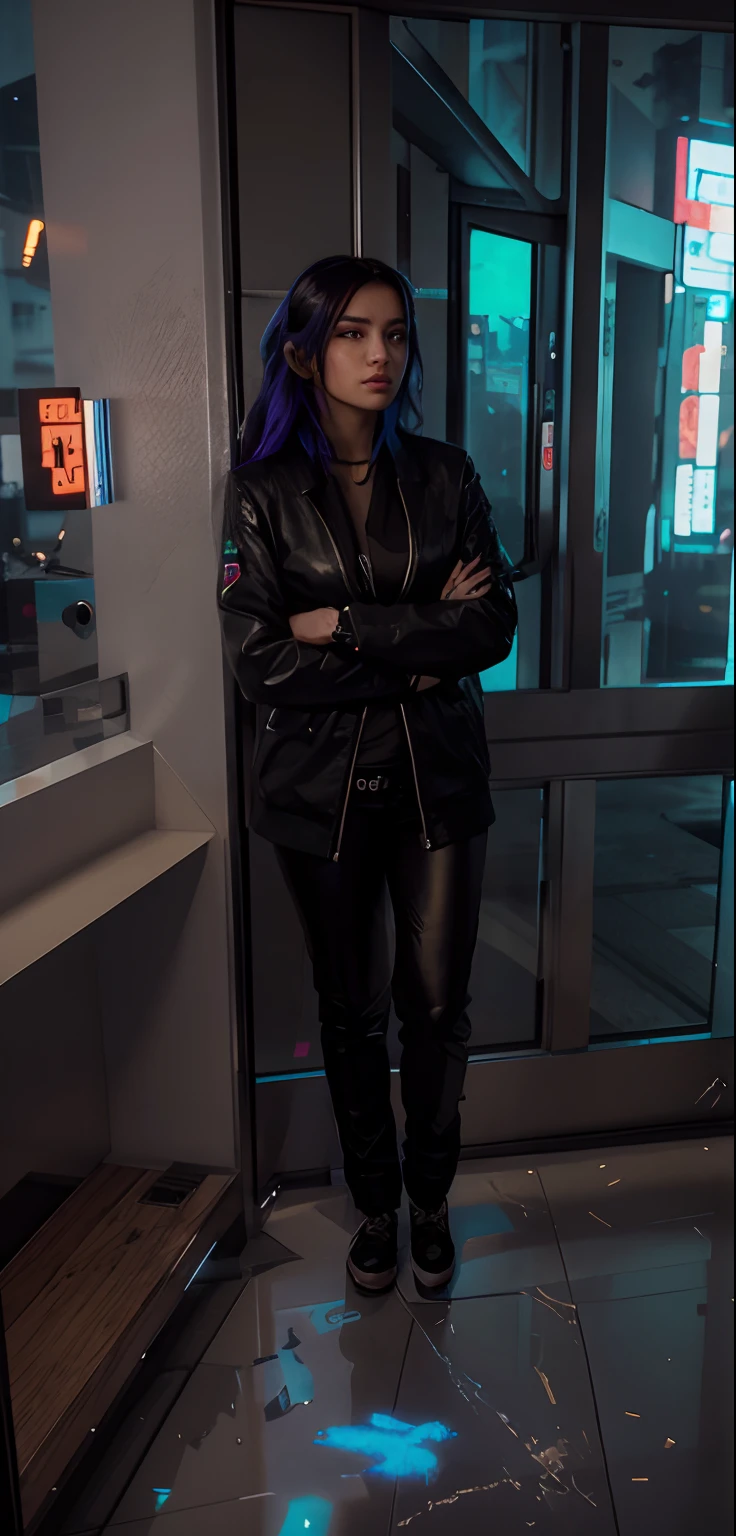 Change background cyberpunk handsome girl,8k, ultra realistic