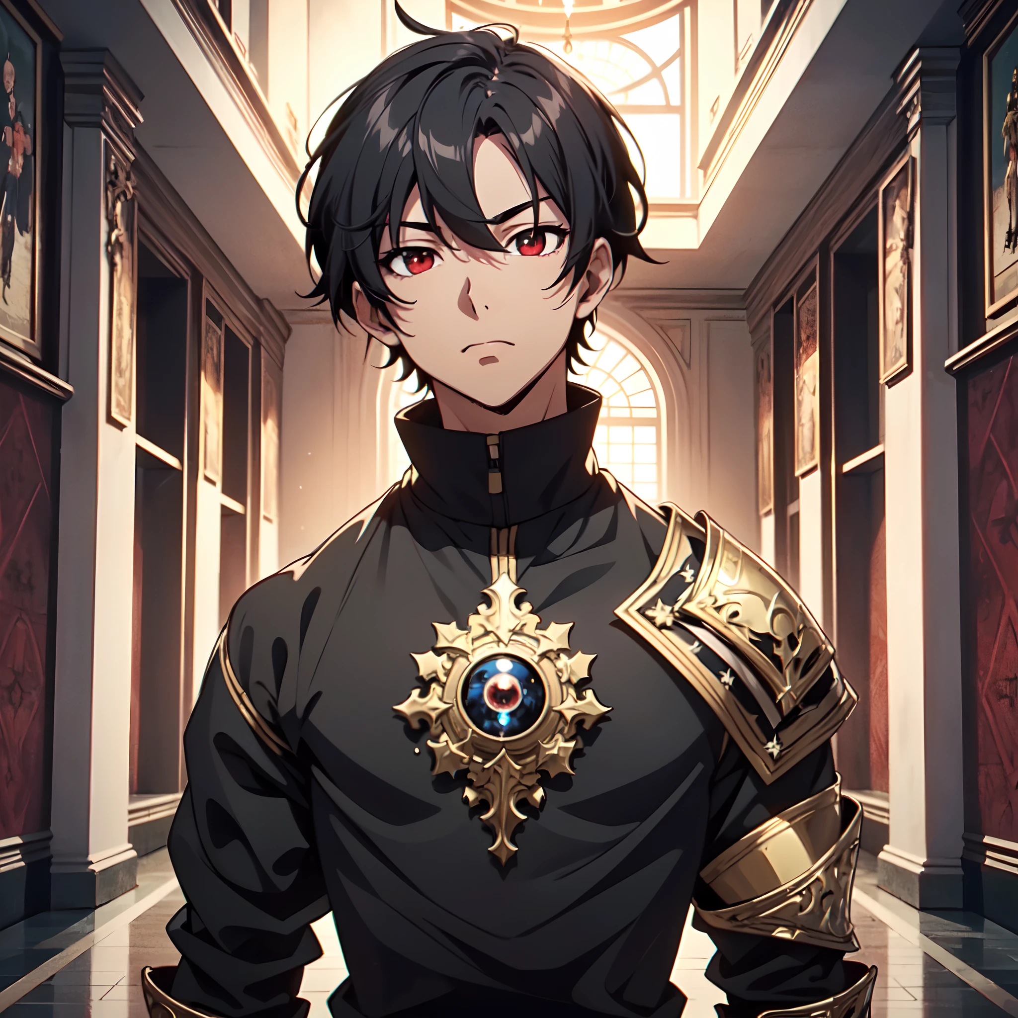 128K Ultra High Definition,
128K Ultra High Quality,
128K Ultra High Resolution,
Best Definition,
Best Quality,
Best Resolution,
Perfectly Detailed,
Perfectly Designed,
Extremely Detailed,
Extremely Designed,
Hyper Detailed,
Hyper Definition,
Hyper Quality,
Hyper Resolution,
Masterpiece,
(((Anime))),
Body Shot,
(((Boy))),
Handsome,
Muscular Body,
(((Black Short Hair))),
(((Red Eyes))),
(((Hyper Detailed & Perfectly Designed With Ultra High Quality Warlord Armor))),
(((Inside Of Medieval Royal Palace Background Scenery))),