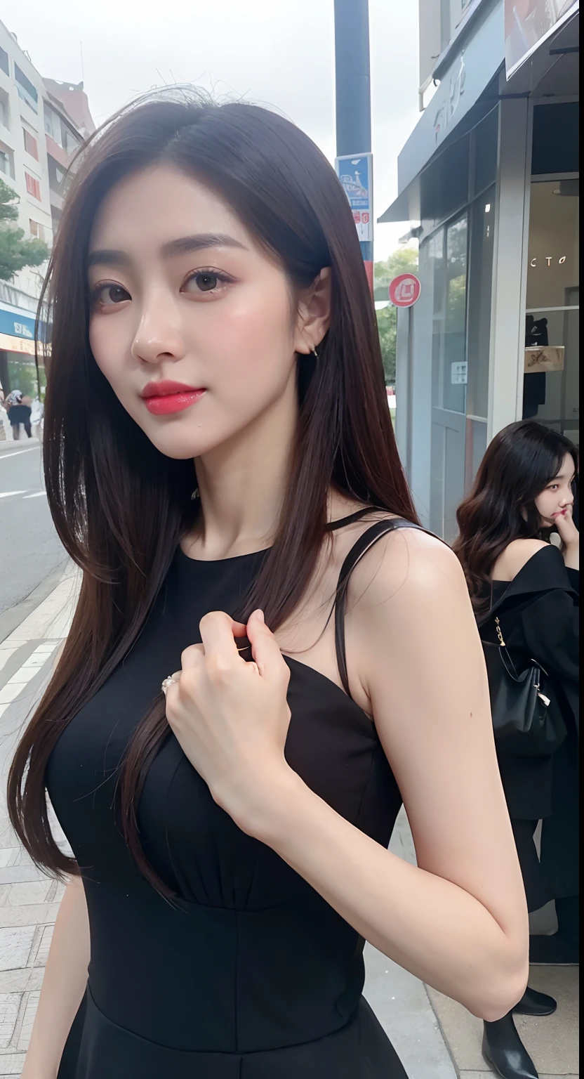 araffe woman in a black dress posing for a picture, gorgeous young korean woman, beautiful south korean woman, beautiful young korean woman, jaeyeon nam, korean girl, korean women's fashion model, female actress from korea, heonhwa choe, young adorable korean face, lee ji-eun, lee ji - eun, slight cute smile, cute korean actress