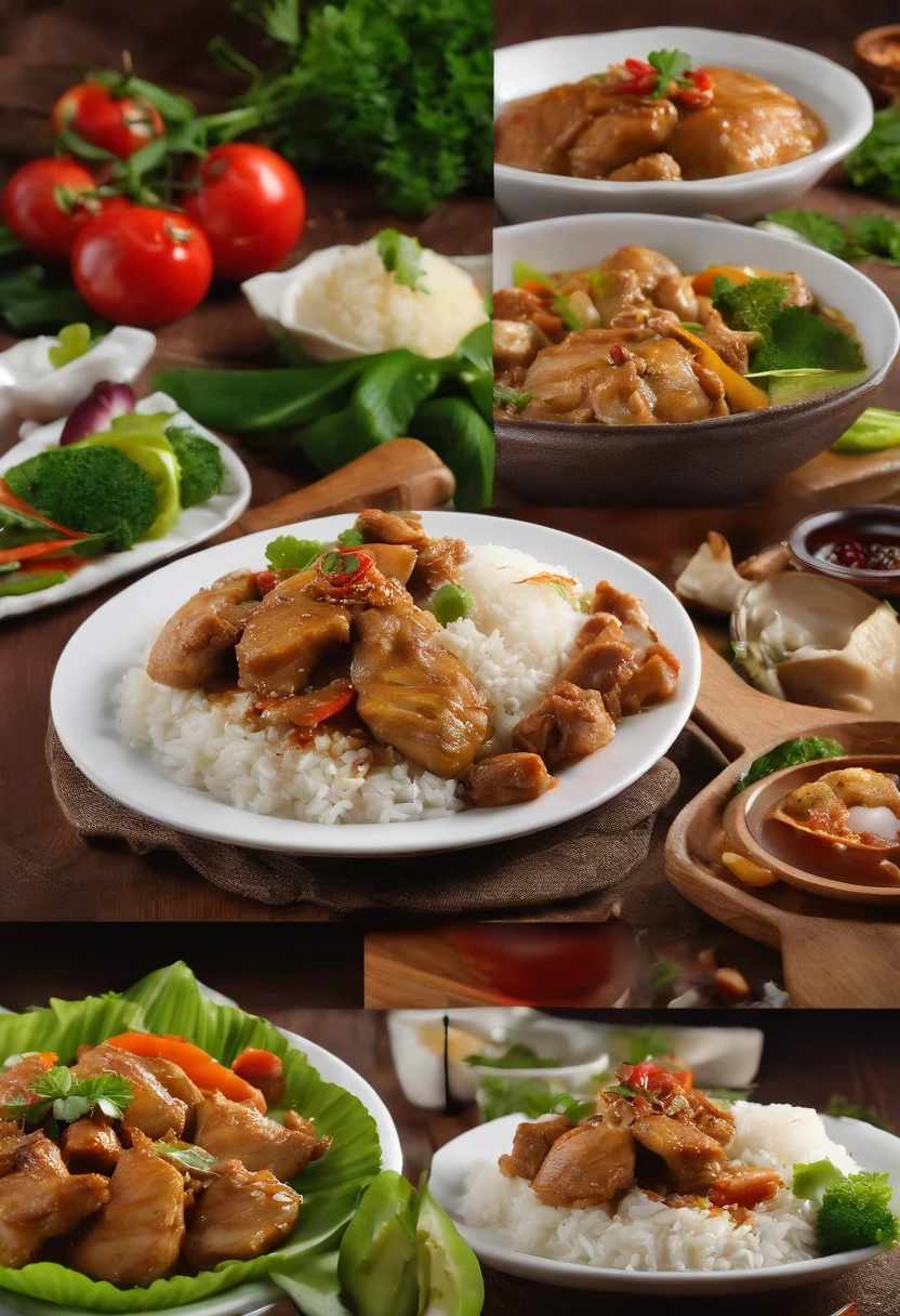best quality,4k,8k,highres,masterpiece:1.2,ultra-detailed,realistic:1.37, Filipino Bicol express,traditional dish,sumptuous presentation,aromatic spices,braised chicken,coconut milk,rich and flavorful sauce,tender meat,mouthwatering,steaming white rice,vegetable garnish,vivid colors,exquisite plating,authentic cuisine,culinary masterpiece,Indonesian culture,culinary heritage
