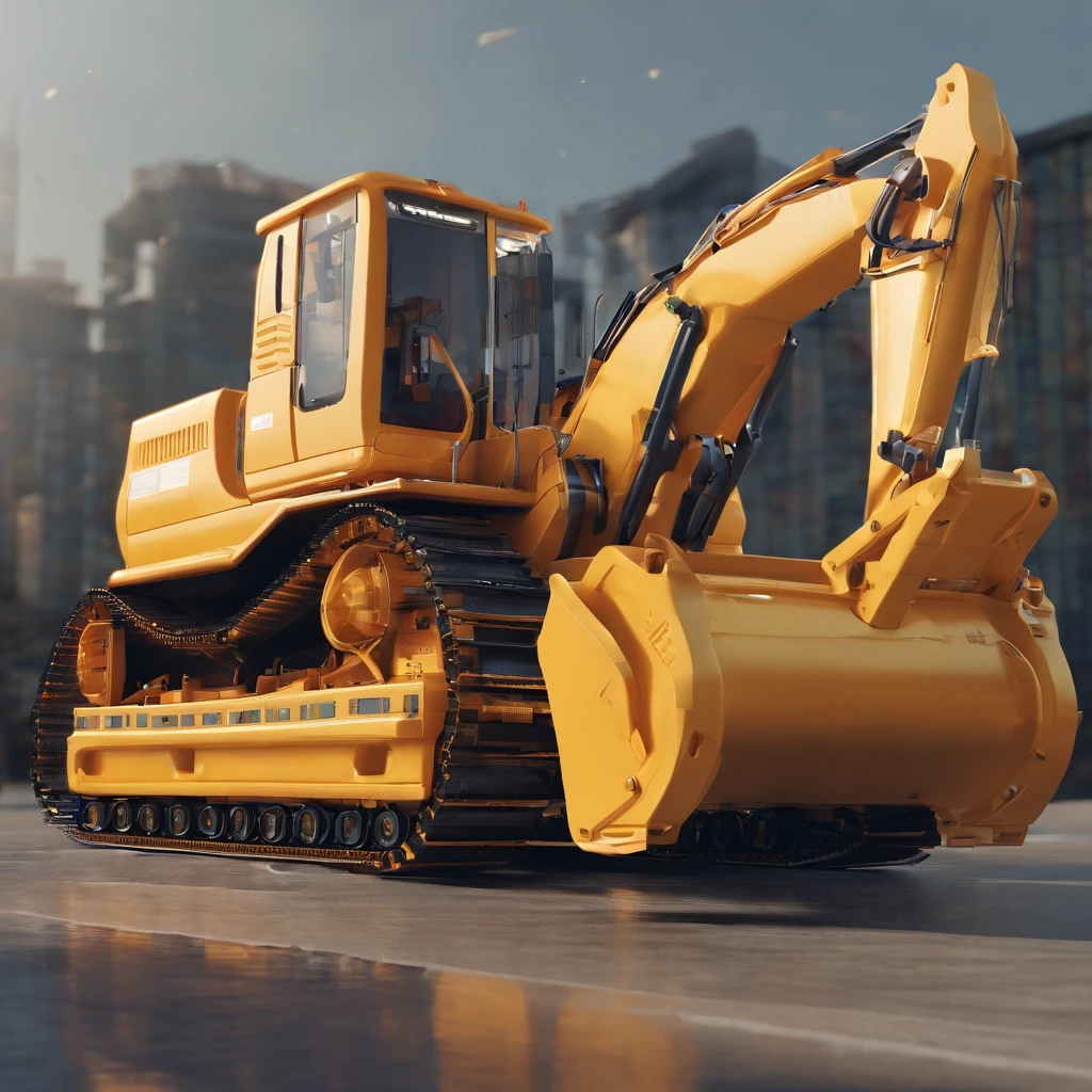 Toy excavator, Models, Futuristic space style，Delicate toys,Structurally sound，Alloy material，Sany Heavy Industry simulation design， Glossy and delicate,Clean background, Good gloss, 3D rendering of,Best quality