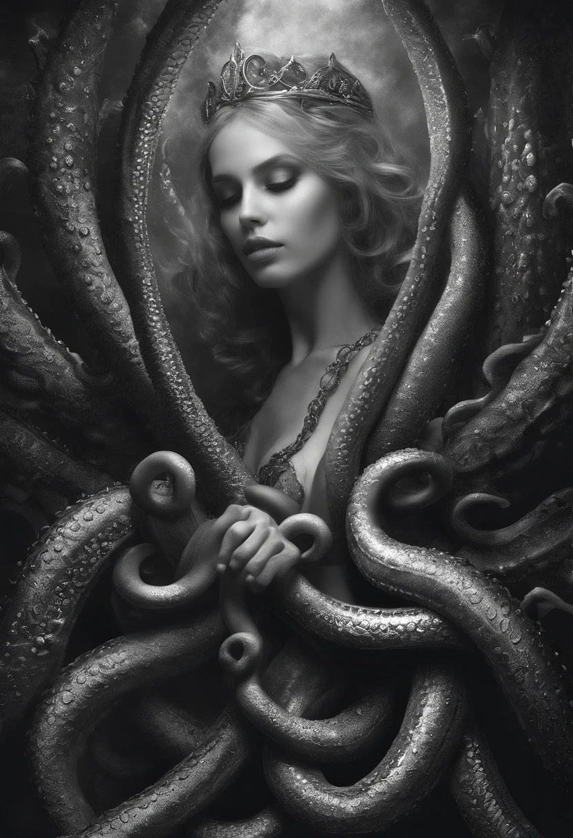 in the dungeon,small space,covered with tentacles, tentacles around the body, many tentacles, detalhes finos,Bound by tentacles,Bound by tentacles,Eu sou creampied,Na baba,choro,corpo detalhado,Membros completos, adolescente