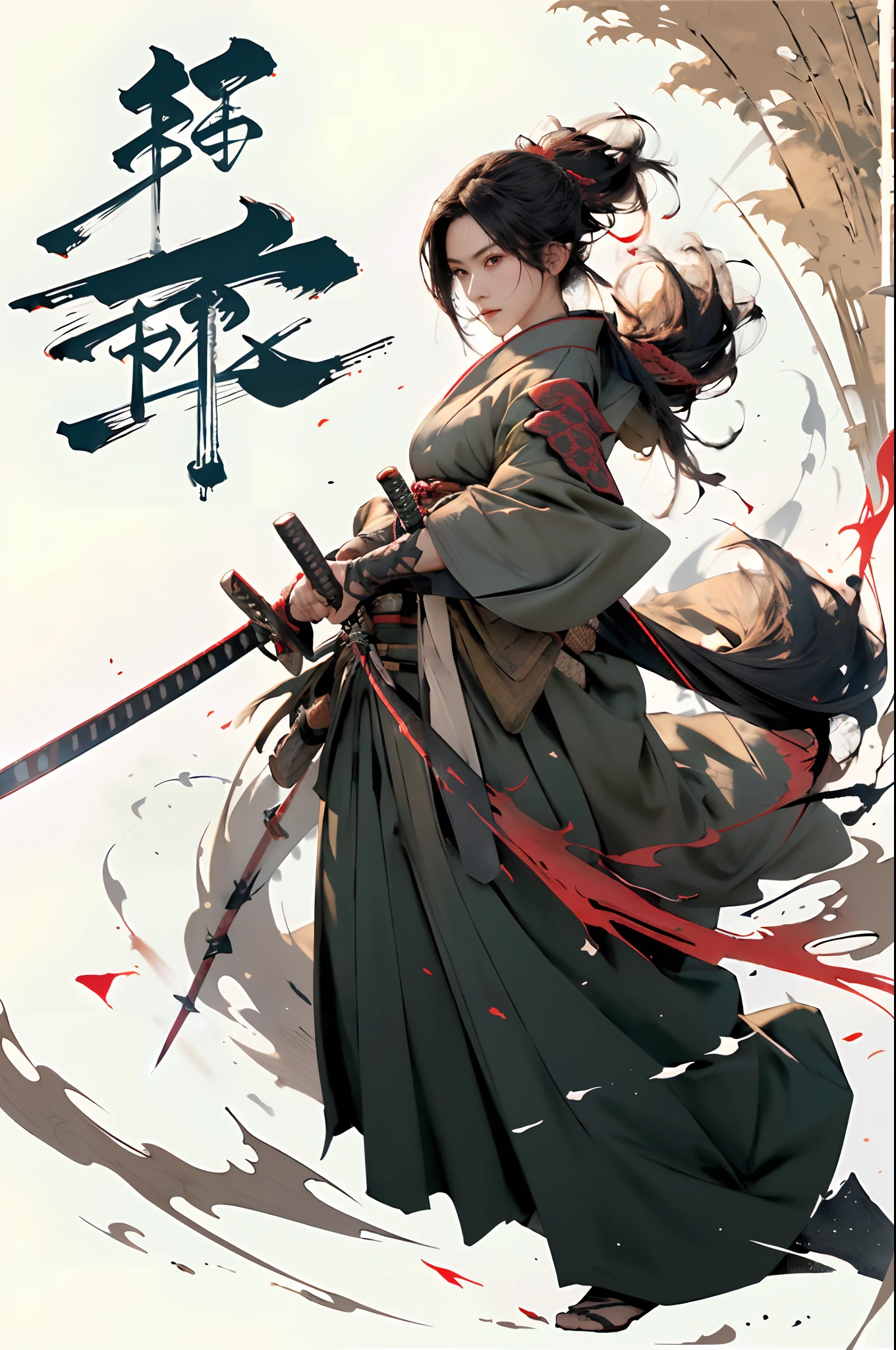 ,weapon, 1girl, long hair,male focus, sword, solo, japanese clothes, holding, holding weapon, katana, holding sword, sheath, , , long sleeves, , haori, , hakama, kimono, sheathed,full body,
,,