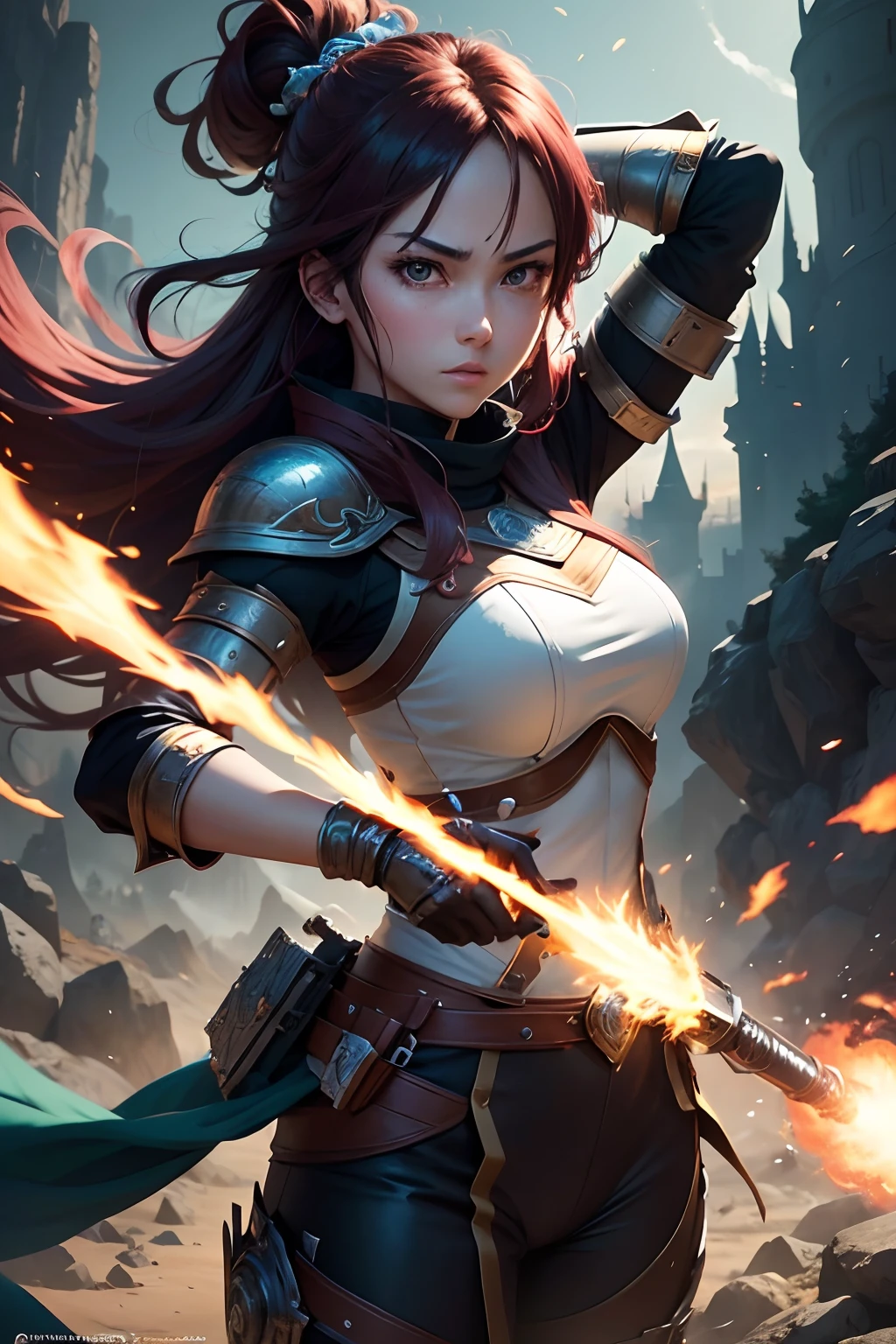 To generate a prompt for a game cover in RPG style with an anime style, minimalist design, and action theme, along with featured photo quality, no name, and no watermark, you can use the following prompt:
"heroic warrior in an epic RPG adventure, vibrant and colorful anime-style artwork, dynamic action scene, masterfully composed with a minimalist design, capturing the essence of the game, (best quality, 4k resolution, high-res, masterpiece:1.2), ultra-detailed character with intricate armor and weapons, intense combat filled with magical spells and special abilities, striking poses and engaging expressions, immersive world with beautiful landscapes and towering castles, attention to lighting and atmospheric effects, no visible name or logo, no watermarks, (RPG style, anime style, minimalist design, action theme), vibrant and bold color palette, masterfully lit with dramatic shadows and highlights."