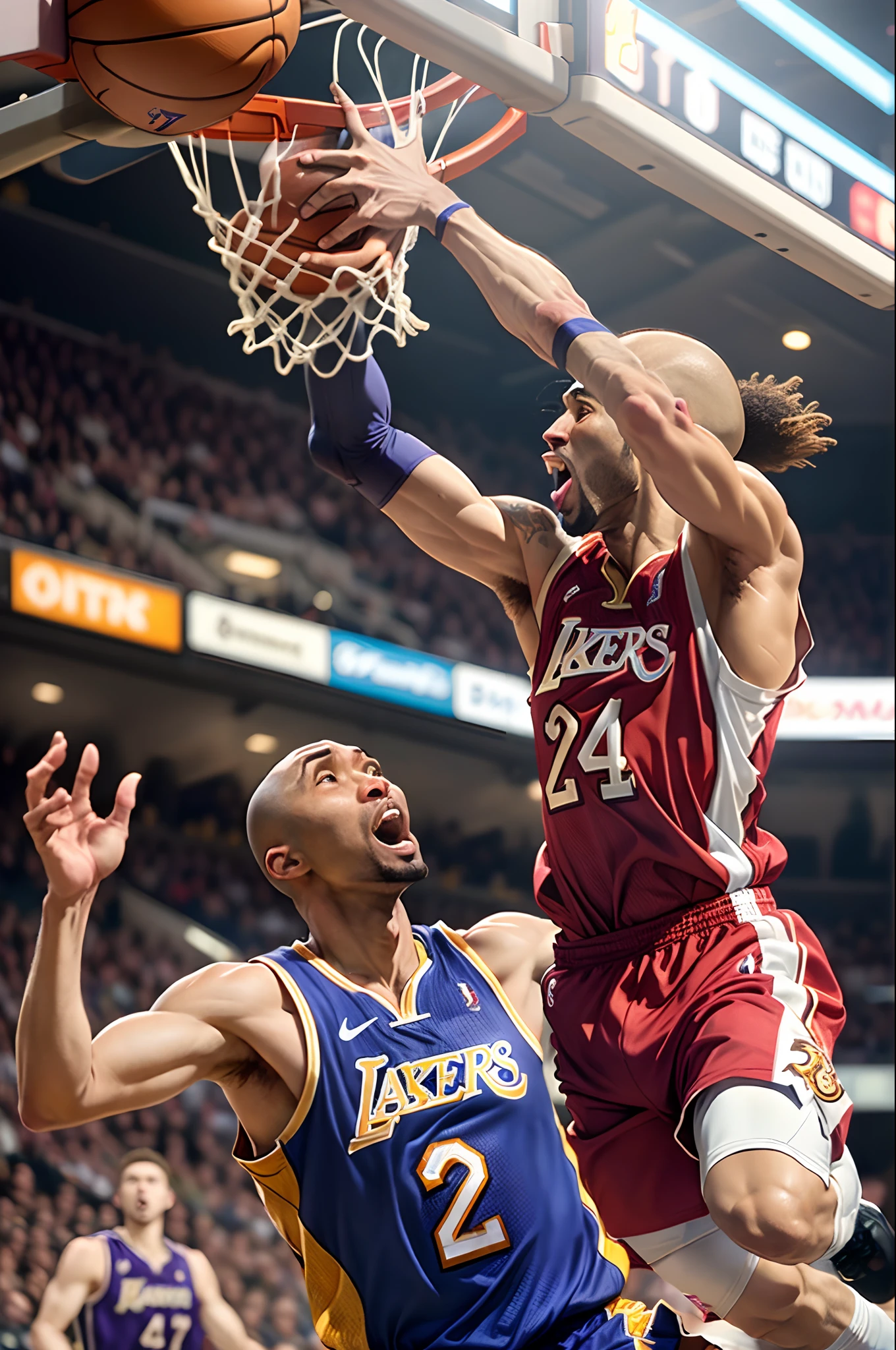 Freddy fazbear dunking on Kobe Bryant