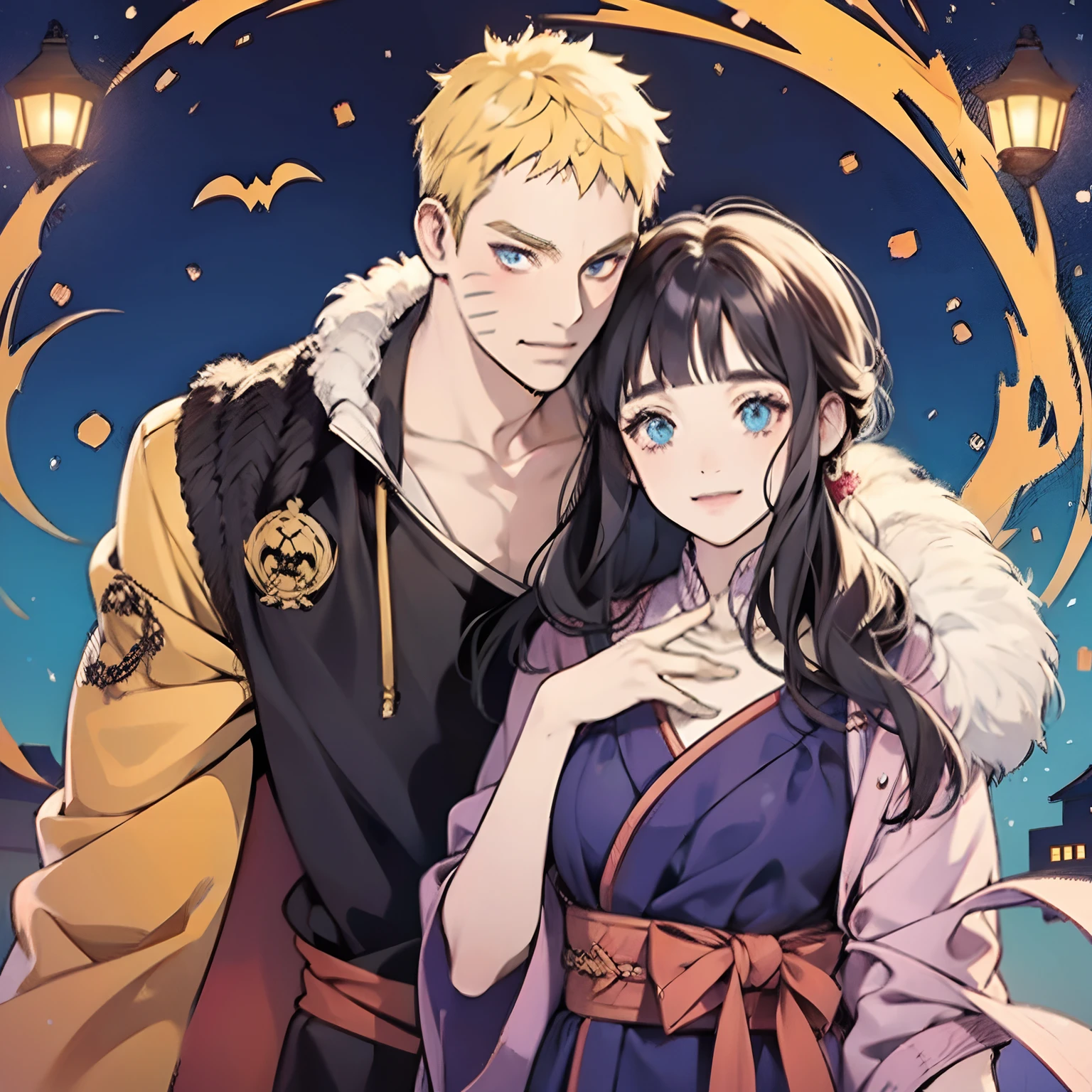 Naruhina, couple, Halloween, romantic, cute, romance