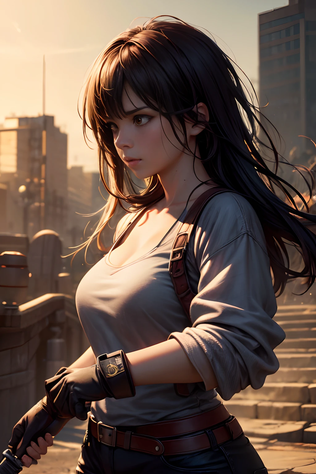 (game cover,RPG style,anime style,minimalist,action,featured photo,no name,no watermark),(best quality,4k,8k,highres,masterpiece:1.2),ultra-detailed,(realistic,photorealistic,photo-realistic:1.37),HDR,UHD,studio lighting,ultra-fine painting,sharp focus,physically-based rendering,extreme detail description,professional,vivid colors,bokeh,portraits,landscape,horror,photography,concept artists,warm color tones,soft lighting