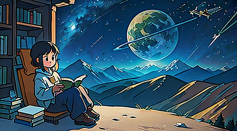One in the mountains、Poor children in rural areas,Own a spaceship made of books,Fly into the universe