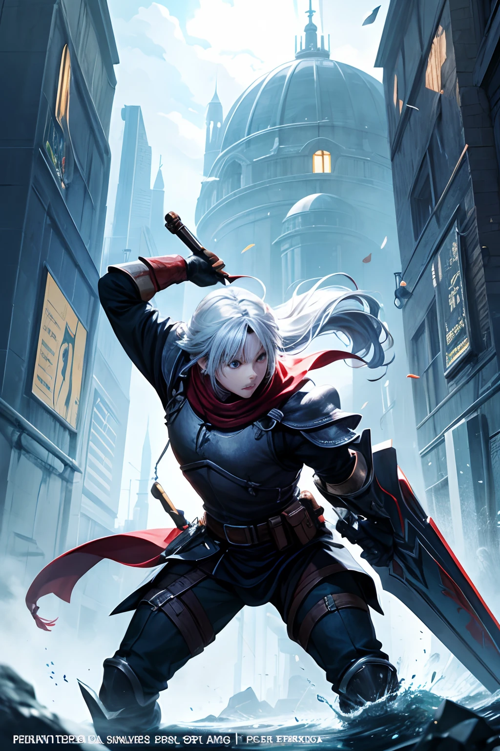 game cover, RPG style, anime style, minimalist, action, featured photo, no name, no watermark