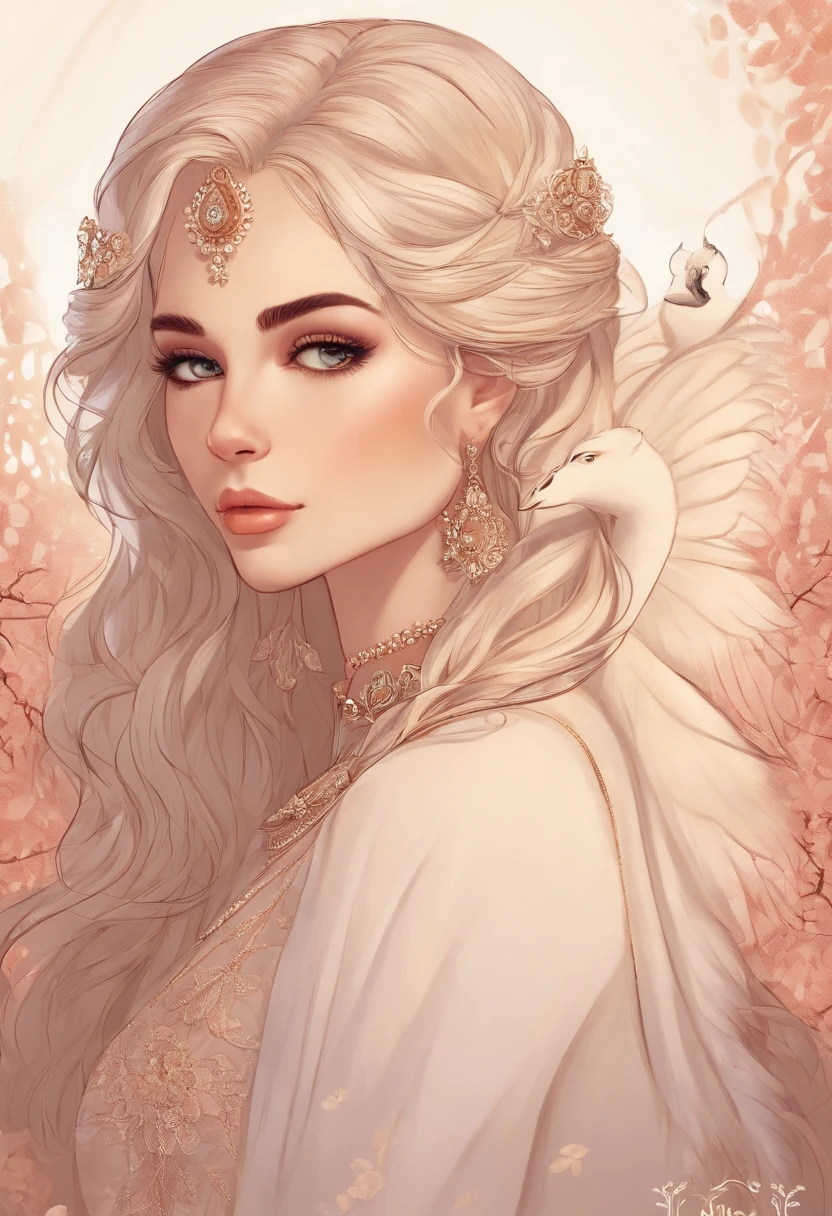 mulher com orelhas e rabo de coelho, com rabo de coelho, com orelhas de coelho, design da , Mara, retrato, Giesha, imagem de anime, cabelos longos, cabelo rosa, cabelos cobrindo orelhas, Feliz, visual polido e poderoso, exotic, alto,erotic