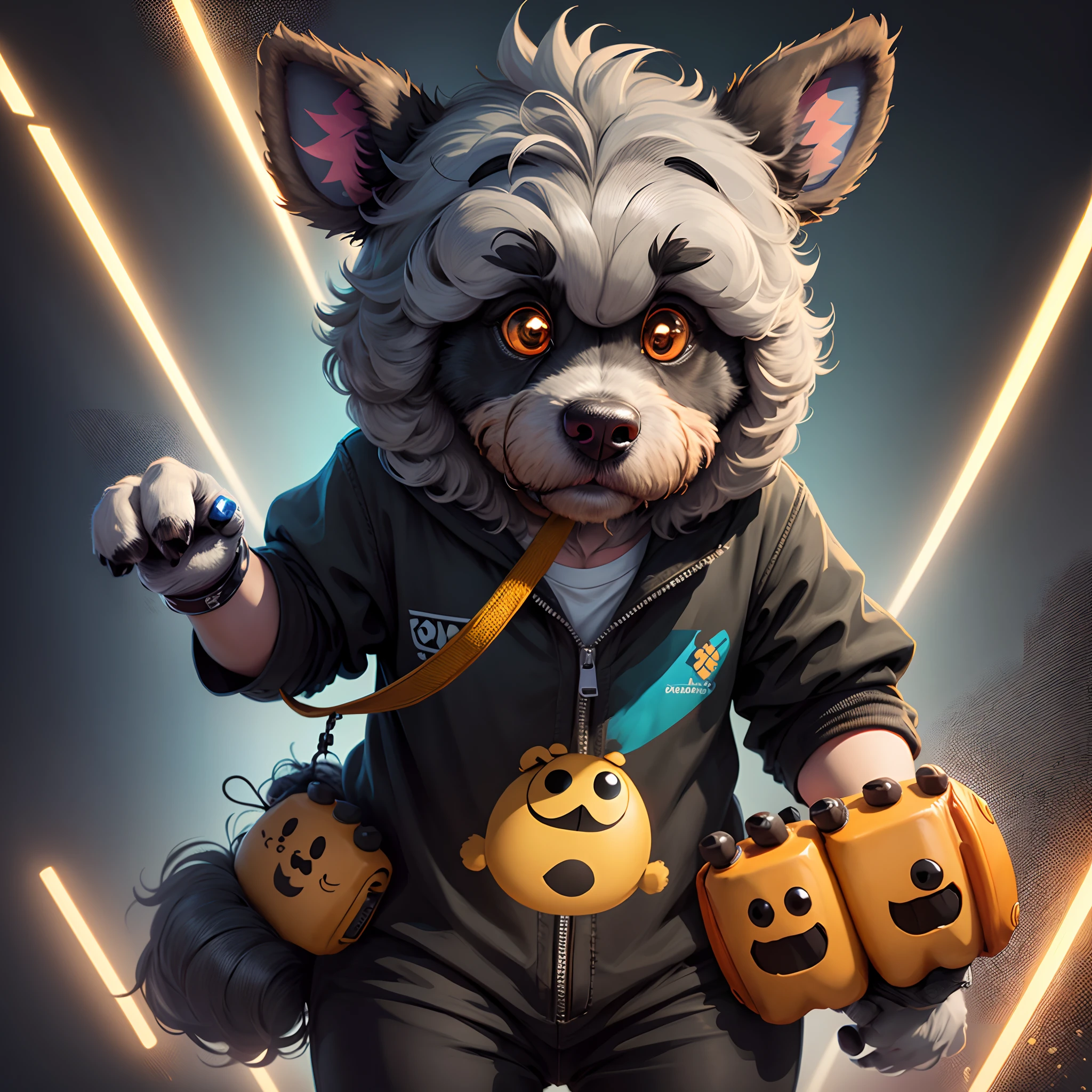 black goldendoodle as a five nights at freddys character