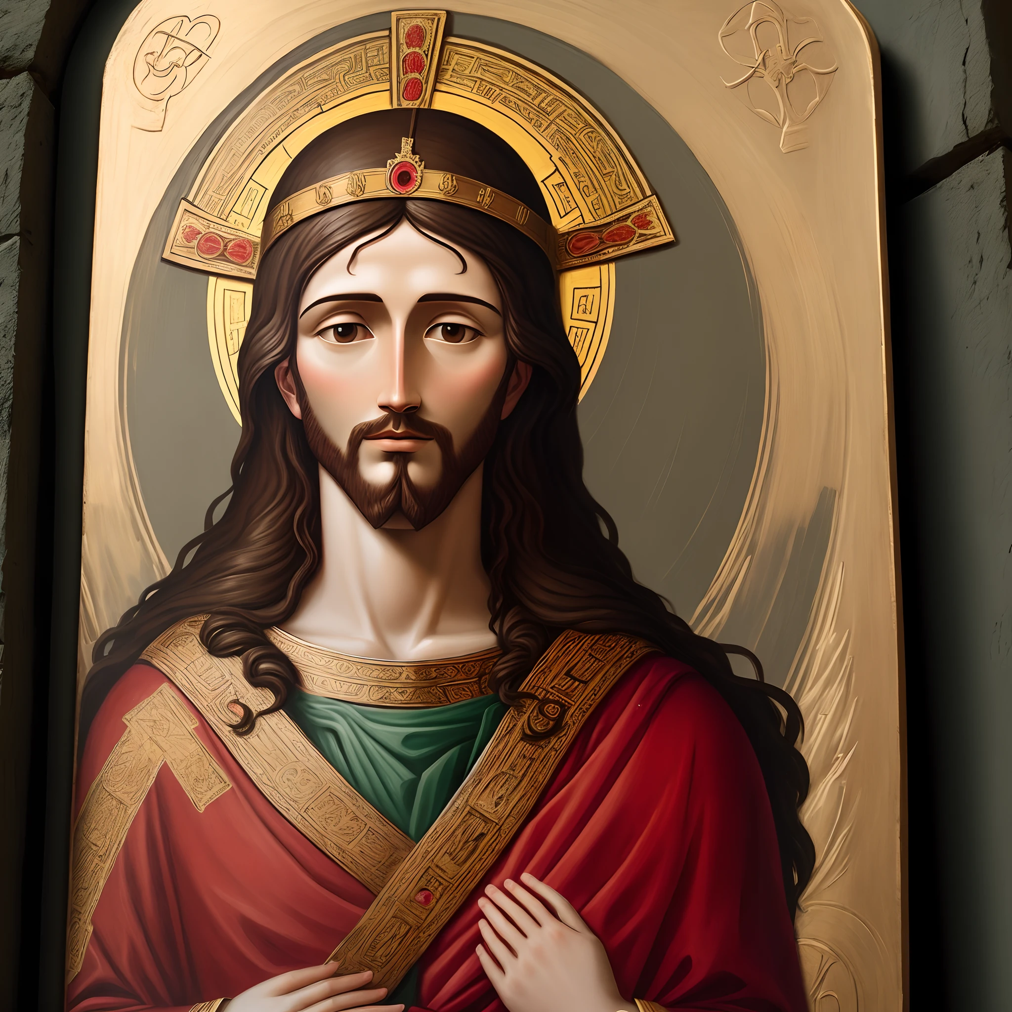 Byzatine Icon of Rome, With Jesus above the people