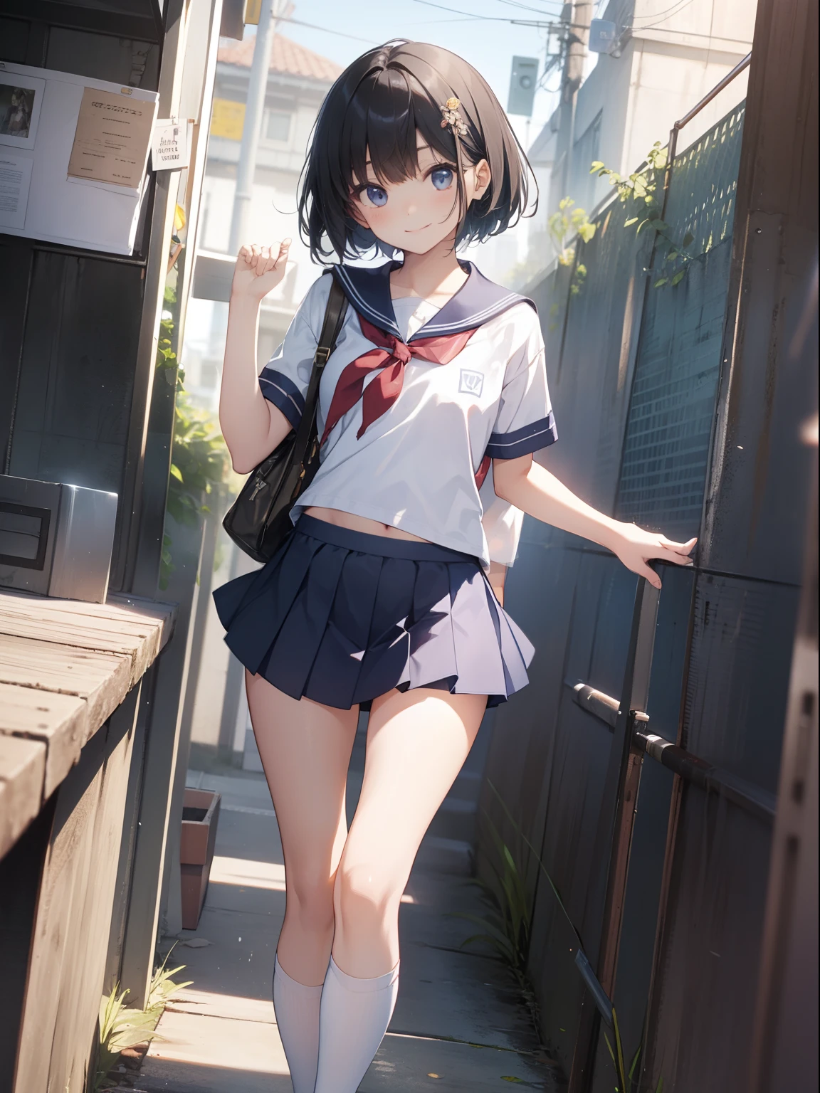 1young_TEEN_The girls、Loli、brown_haired、、medium_bob_haired、、blue_midriff_baring_sailr_uniform、mini_、skirts、short_short Sleeves、thighlet、big_titty,closed_eye,, Childlike smile、open_gura、standing a,dock_background ,、 ,、 ,、 ,、、spreading_legs、、、、、happiness、NSFW、,apart_legs,short_glove, wet,transparent,covered_titsnipples, covered_crotch、、、、, under_titty, Wearing sweat, bare_thighlet, (groin:1.5), soo_skins、,