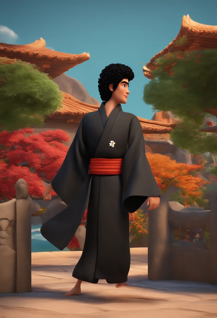 Personagem de desenho animado de um homem usando kimono de Jiu-jitsu faixa azul, um personagem animado, Caractere estilizado, animation style rendering, 3D estilizado, Arnold Maya render, 3 d render stylized, toon render keyshot, Personagem 3D, Personagem 3D, 3 d character render, personagem de desenho animado, Personagem de close up, Pose de personagem, (Estilo Pixar) (master part:1.2) (Bokeh) (best quality) (pele detalhada) (textura detalhada) (8k) (argila) (Cinematic lighting) (foco nítido,Senta e vaza a parte superior do corpo