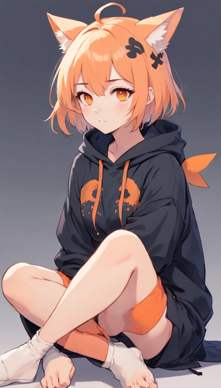 best quality, contemporary, flat style, minimalism, Amber Orange Eyes Flat Illustration, white and orange gradient ombre hair, short hair, multicolored hair, Black Shirt, mechanical wings, Head Portrait Close-U, pointed chest, flat chest, pastel hair colors, 1girl, girl, hand-painted, Colorless, colored line drawing of pastel girl yandere, Tekken, Super cute feminine 19 year old girl with white and orange hair girl with gothic makeup on the side, with dark baggy hoodie outfit, slender figure, sturdy, He sat on the floor, Dressed in dark baggy outfits, very short hair, with cat ears, quadratic element, orange kawaii in 1910 era outfit, fall color scheme, semi-monochromatic artstyle, in the style of the palette soft colors aurorapunk, an anime illustration of his face, animated gifs, hand drawn animation, charming sketches, soft and bright, hazy romanticism, Superflat Style, white background - ar 1:1 - niji 5 - expressive style --s 50, hot mature girl, clothes, in the style of soft aurorapunk color palette, an anime illustration of his face, animated gifs, hand drawn animation, charming sketches, soft and bright, hazy romanticism, Style Superflat, White Background - Air 1:1 - Niji 5 - Expressive Style --s 50, Absurd, High, Ultra Detailed, Break, Create an image with beautiful calligraphy, with expressive lettering, elegant flourishes and a sense of skill and ability, Lesser Dragon, Hands on arms