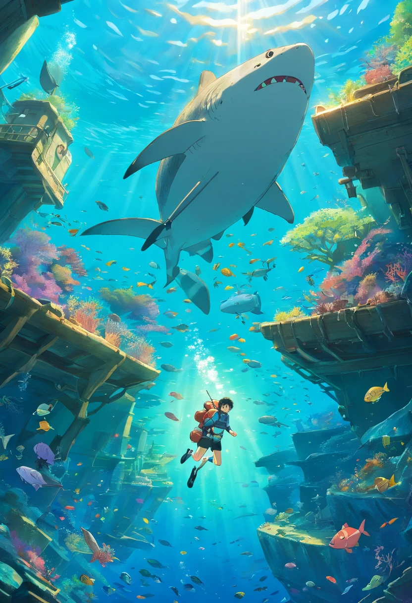 (highres:1.2,UHD,underwater),amy rose,scuba diving,shipwreck,clear water,coral reefs,fish swimming,sun rays,deep sea exploration,adventure,exploring the unknown,diving equipment,diving mask,flippers,wetsuit,underwater world,marine life,diver,depth,underwater photography,colorful,remote location,adventure sport,shipwreck exploration,rich biodiversity,vivid colors,detailed textures,water reflections,sunlight penetrating through water,exploration journey,depth perception,thrilling experience