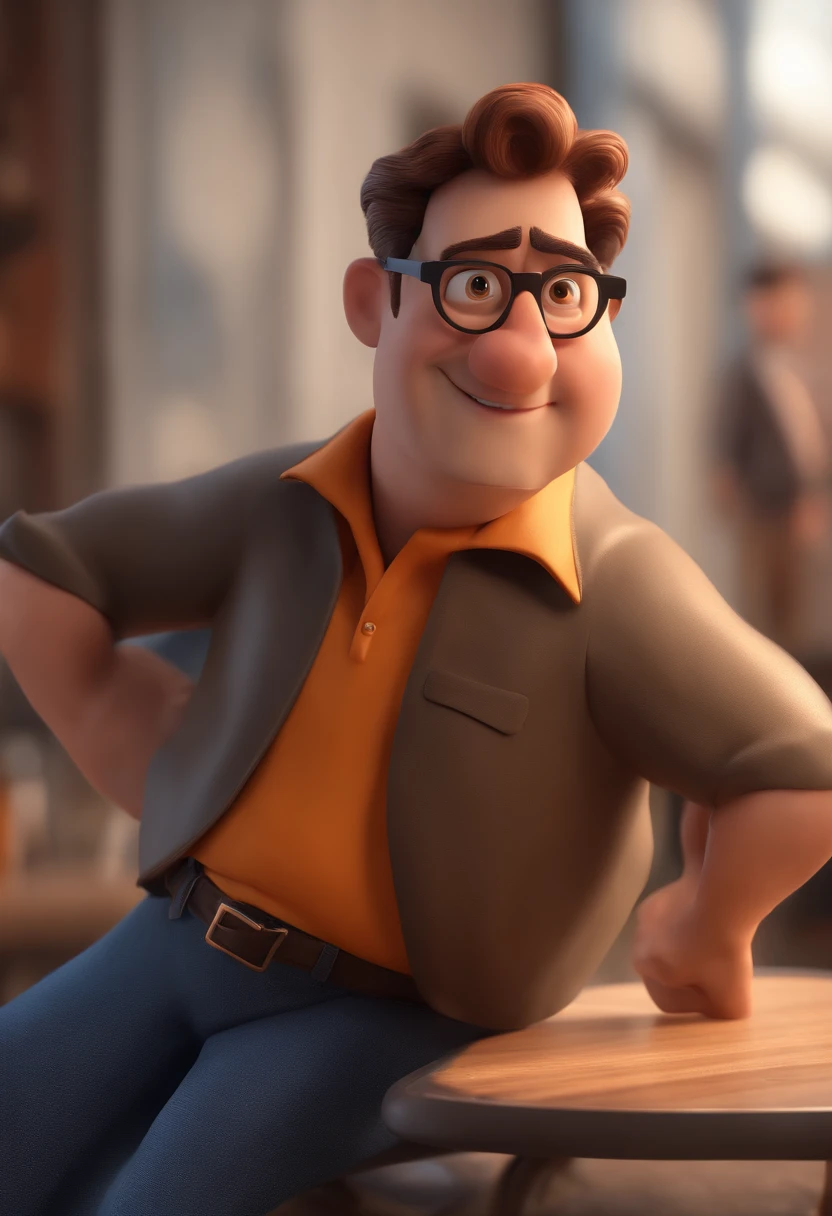 Cartoon character of a man with black glasses and a blue shirt, animation character, Caractere estilizado, animation style rendering, 3D estilizado, Arnold Maya render, 3 d render stylized, toon render keyshot, Personagem 3D, Personagem 3D, 3d rendering stylized, 3 d character render, personagem de desenho animado, Personagem de close up, Pose de personagem, (Estilo Pixar) (master part:1.2) (Bokeh) (best quality) (pele detalhada) (textura detalhada) (8k) (argila) (Cinematic lighting) (foco nítido