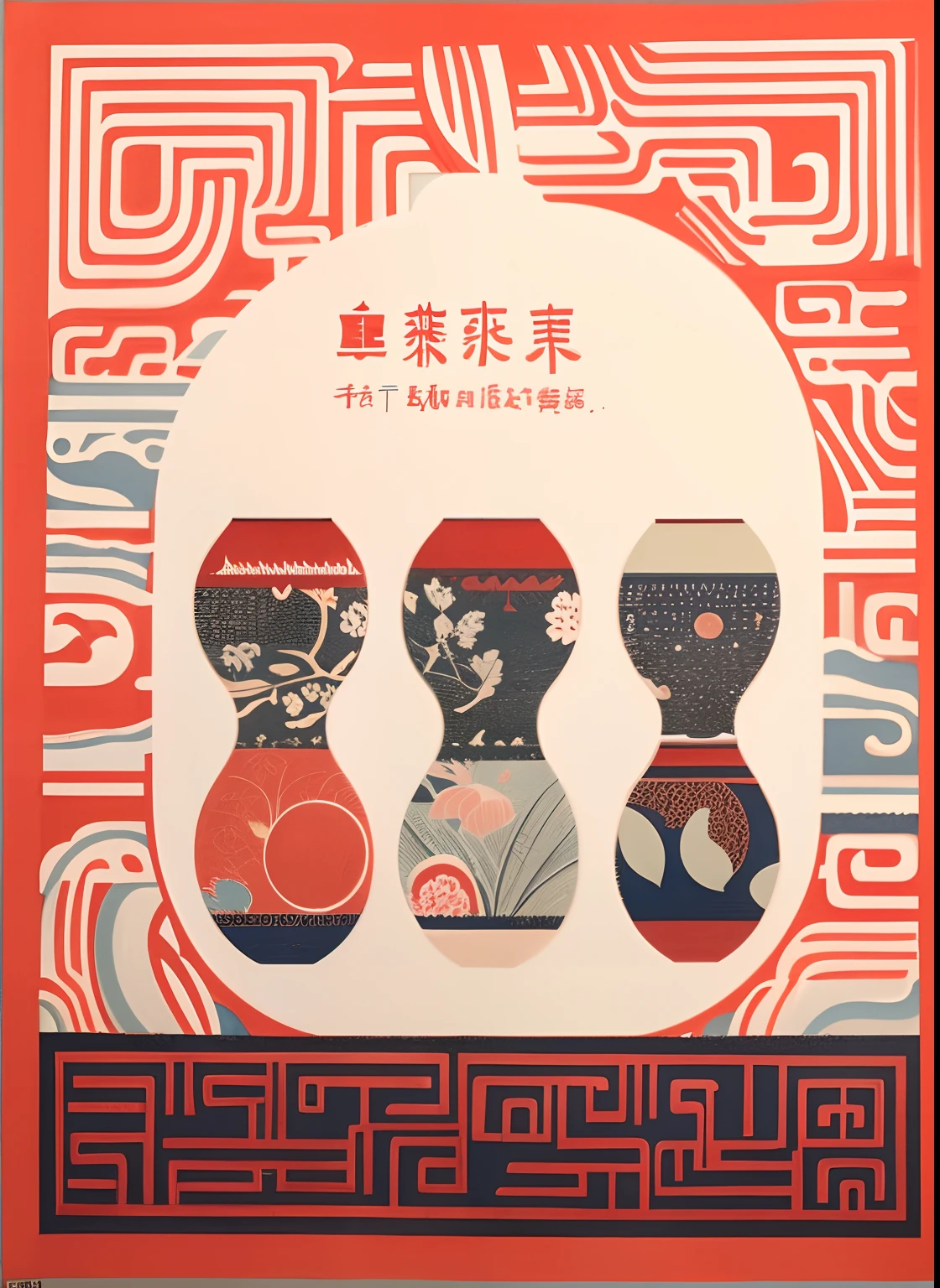 chinese writing, by Shinoda Toko, japanese inspired poster, artwork in style of sheng lam, 王琛, by Uragami Gyokudō, japanese graphic design, poster, inspired by Shi Zhonggui, shipibo, 2 0 1 8, 2018