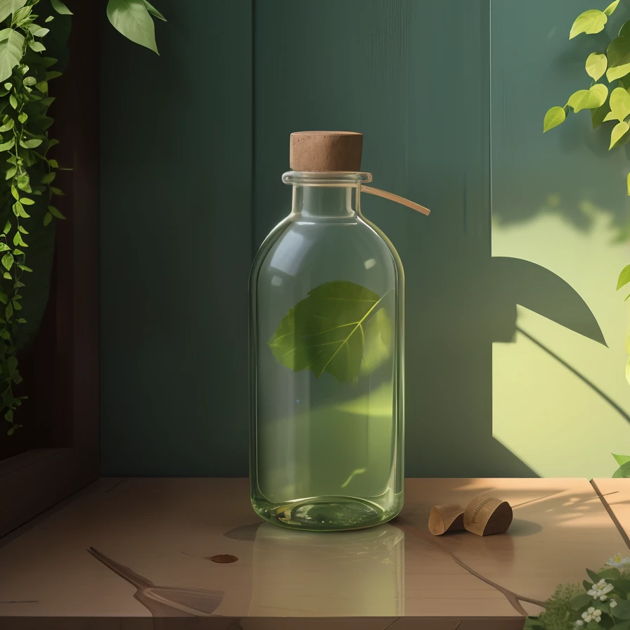 (highly detailed,detailed,environmentally-friendly),vibrant (green,blue:0.9) background with (sunlight:1.1) filtering through the leaves, surrounded by (lush,green) foliage and (beautiful, colorful) (flowers:1.1). The compost text is (intricate, bold, artistic:1.1) and appears to be growing organically on the embossed glass surface. The (sunlight:1.1) creates (soft, warm, diffused) (shadows:0.9) on the textured surface, enhancing the three-dimensional effect. The (environmentally-friendly) theme is emphasized by the presence of recycling symbols and scattered (leaves, twigs, and small branches). The overall scene exudes a sense of (natural beauty, harmony) and encourages viewers to appreciate the beauty of nature and the importance of sustainability.